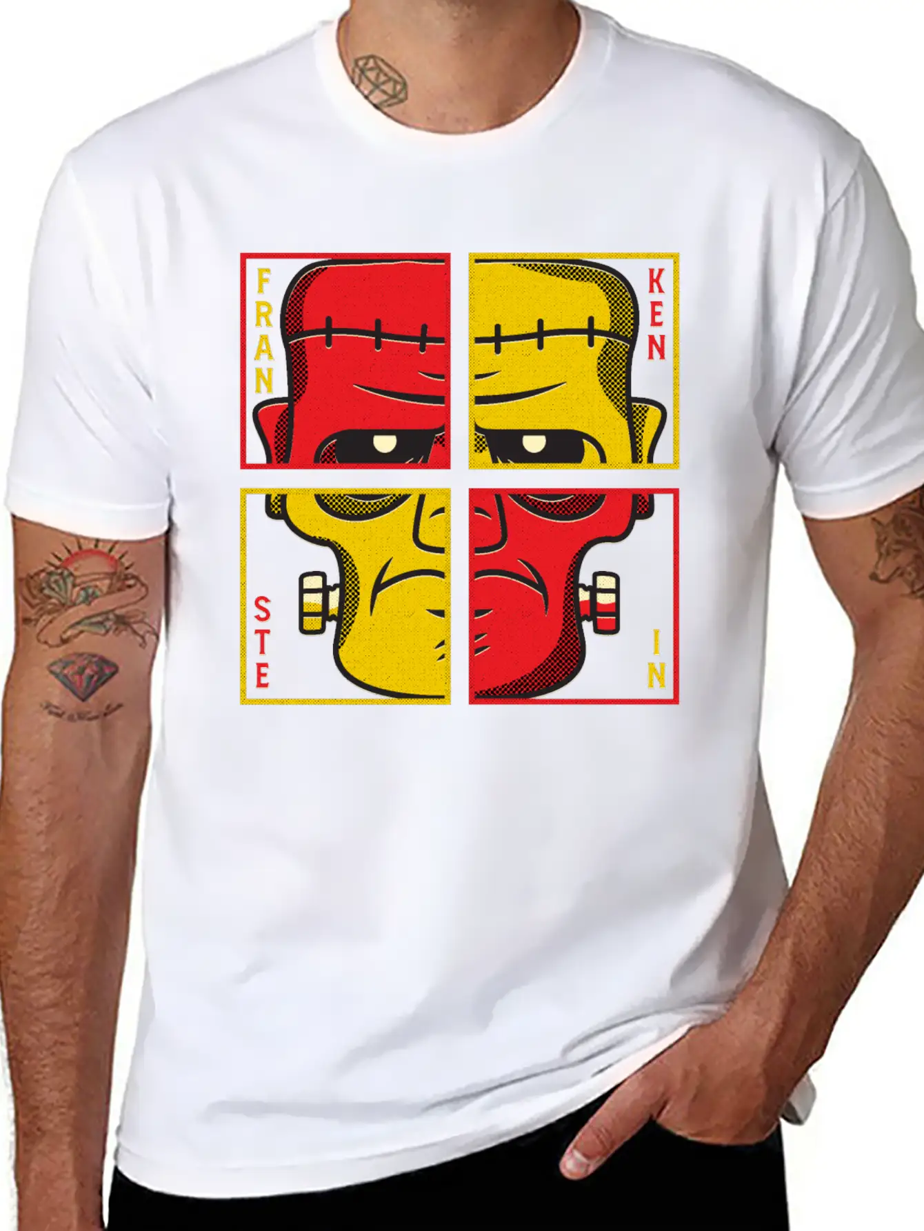 Frankenstein-Retro Classic Horror Monster Basic Graphic T-Shirt – Daily Comfort In Soft Cotton