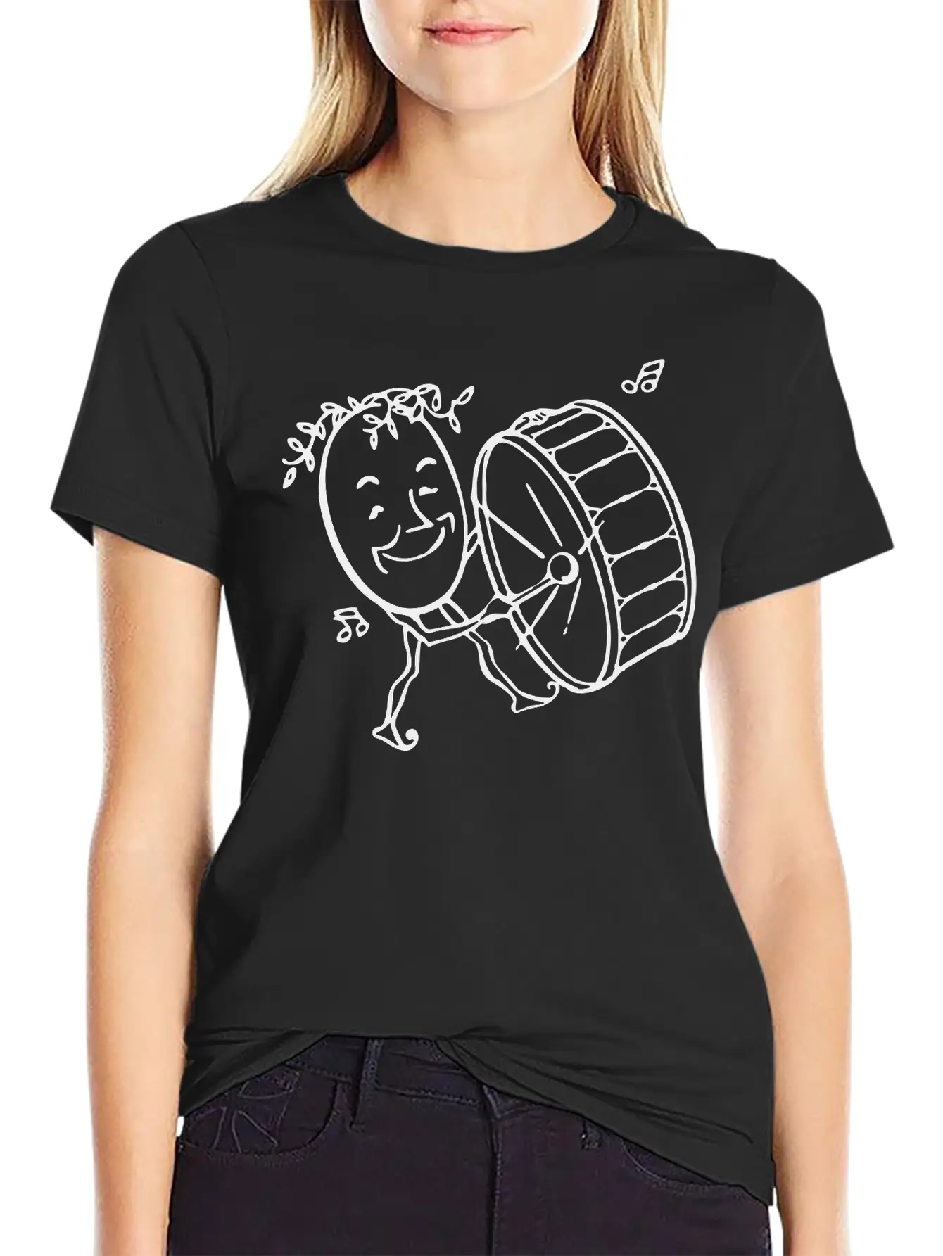 Freaky Egg Drummer Lightweight Cotton T-Shirt – Daily Comfort Graphic Shirt