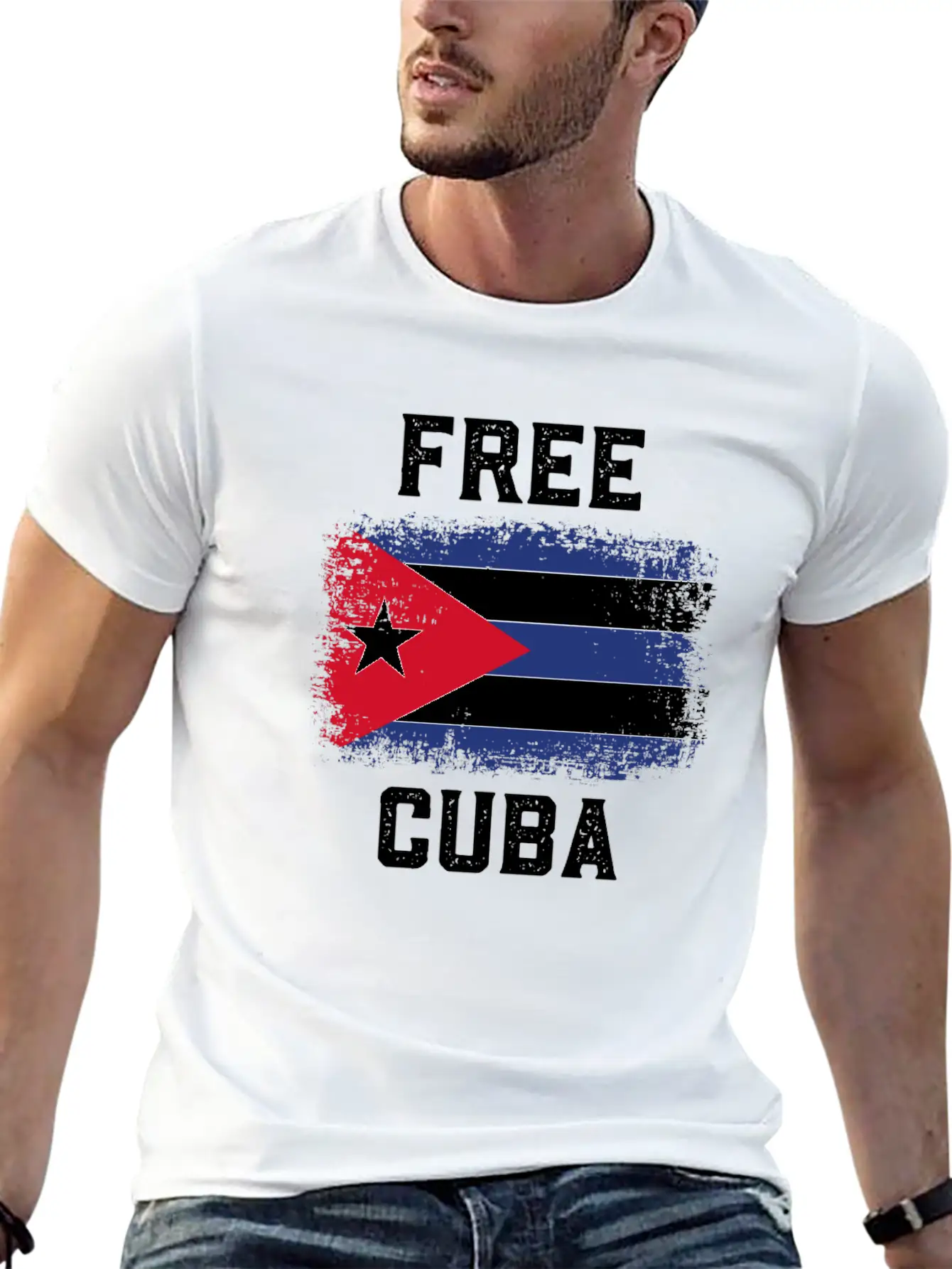 Free Cuba Cuba Flag Cuban Flag Stylish Everyday T-Shirt – Unisex Basic Cotton Tee