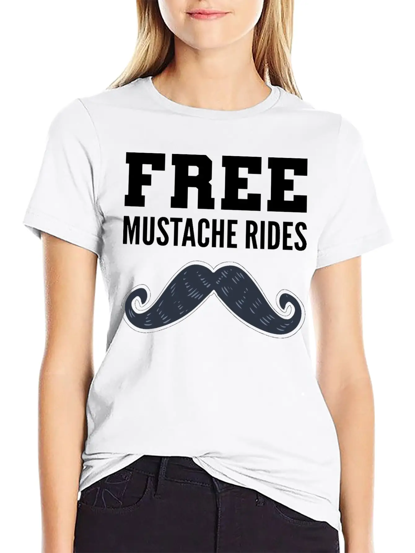 Free Mustache Rides Hipster And Cool Gift Unisex Cotton Tee – Relaxed Fit For Any Occasion