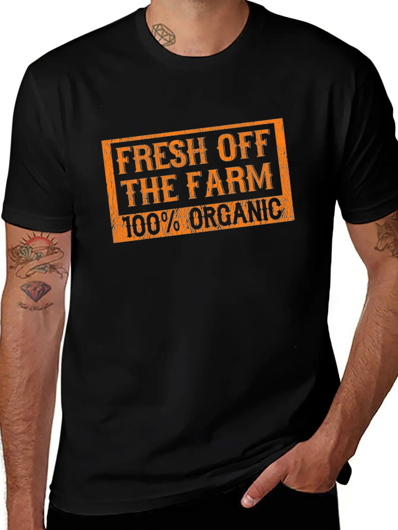 Fresh Of The Farm 100% Organic Stylish Everyday T-Shirt – Unisex Basic Cotton Tee