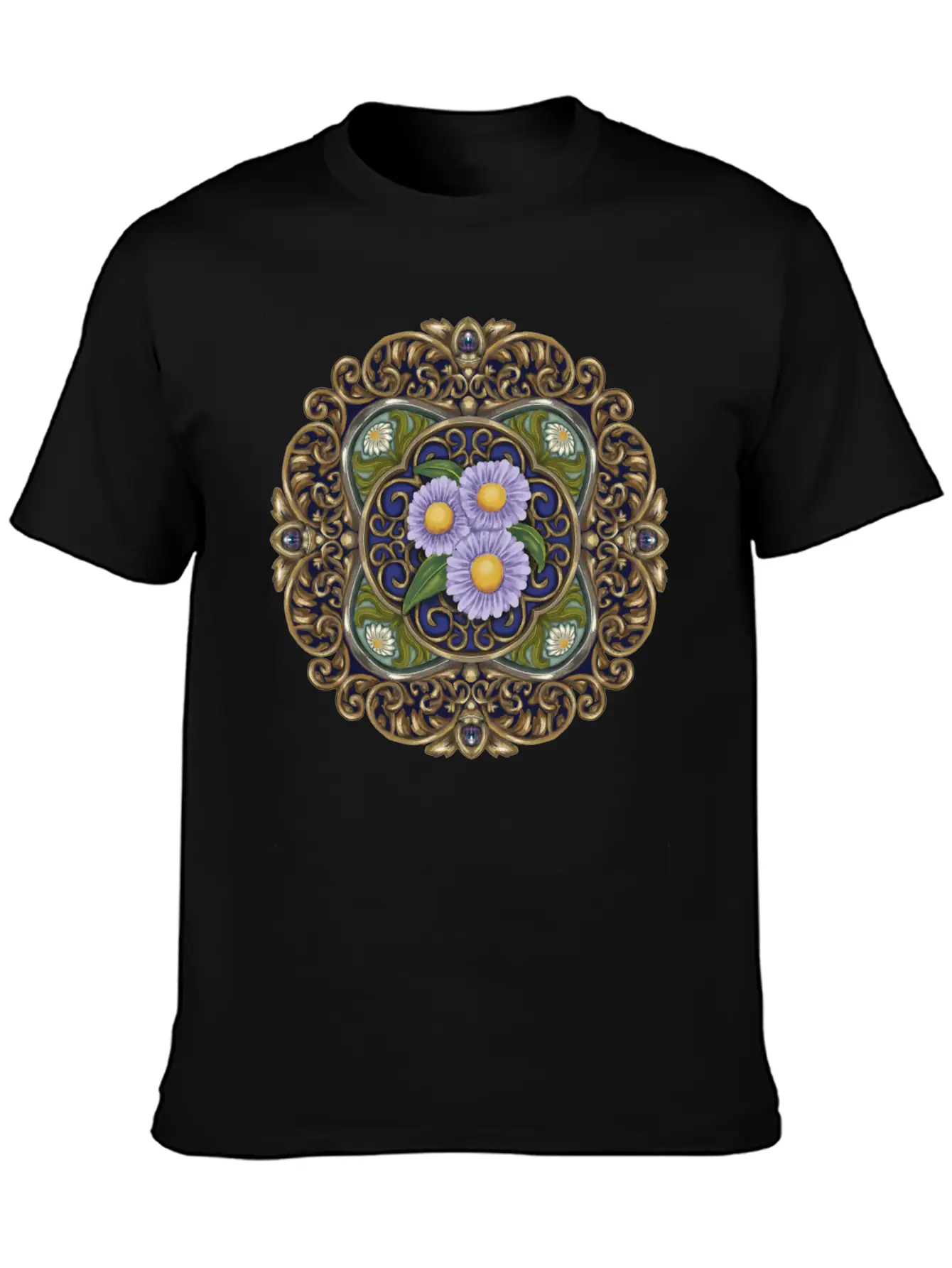 Frost Aster Mandala Stylish Everyday T-Shirt – Unisex Basic Cotton Tee