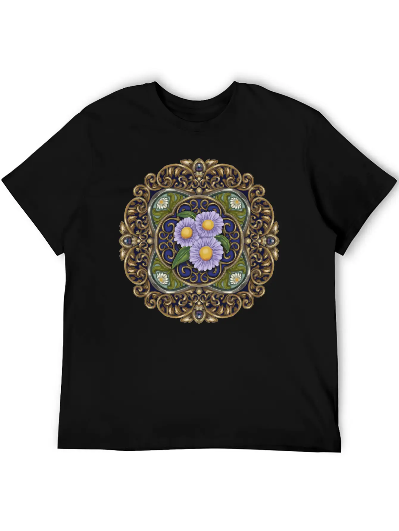 Frost Aster Mandala Stylish Everyday T-Shirt – Unisex Basic Cotton Tee