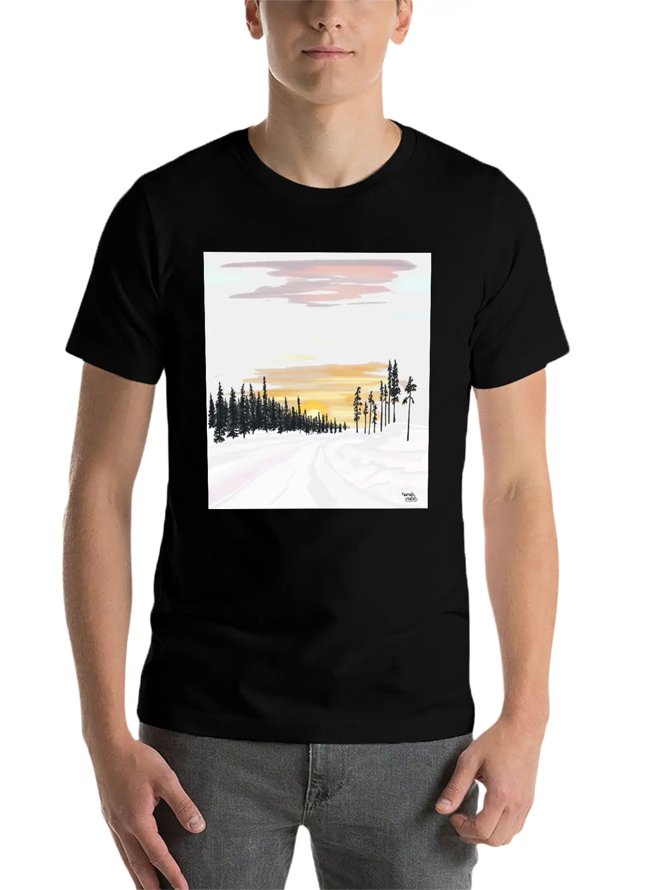 Frozen Window Basic Graphic T-Shirt – Daily Comfort In Soft Cotton