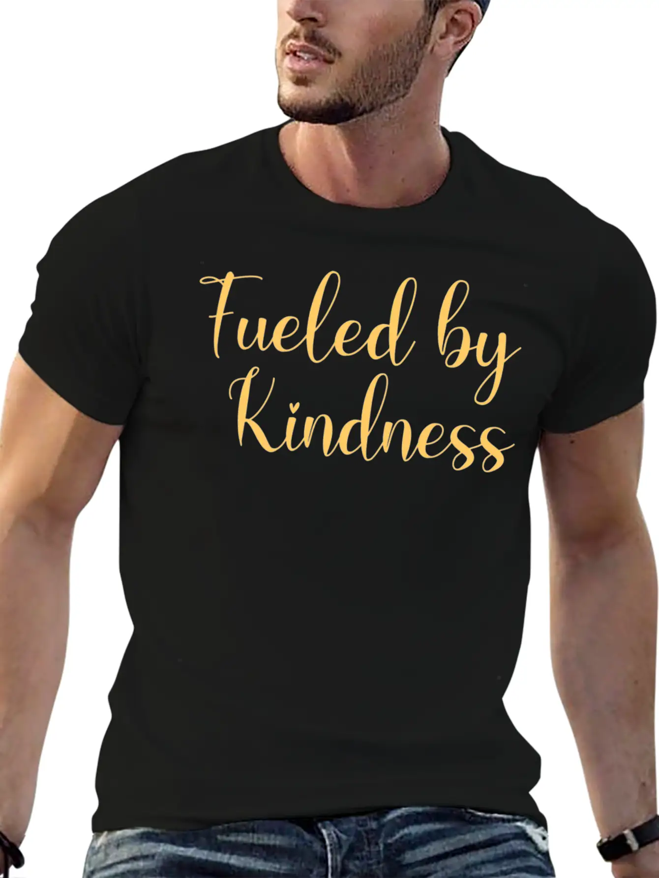 Fueled By Kindness Lightweight Cotton T-Shirt – Daily Comfort Graphic Shirt