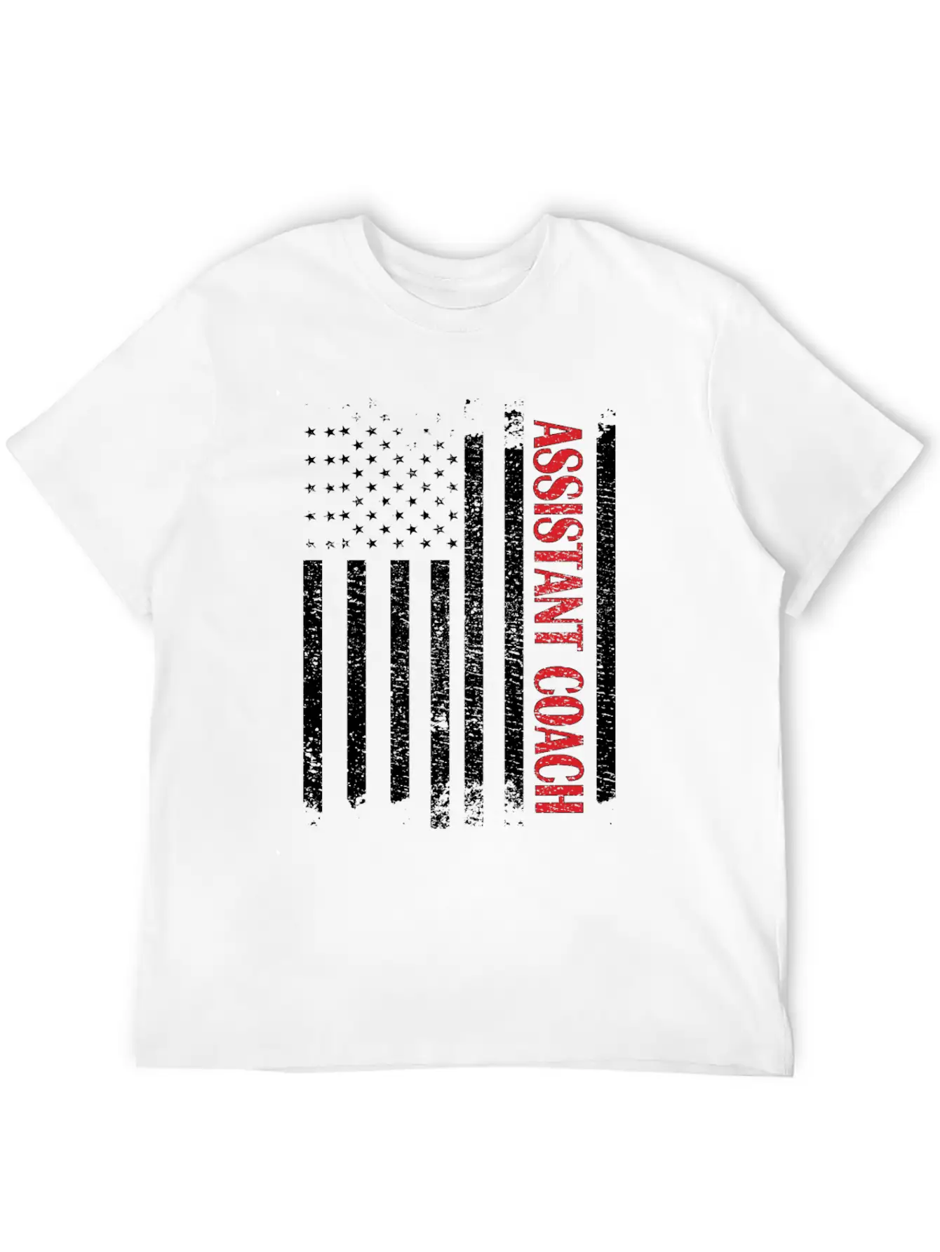 Funny Assistant Coach US Flag Sports Coaching Breathable Graphic T-Shirt – Perfect For Casual Days