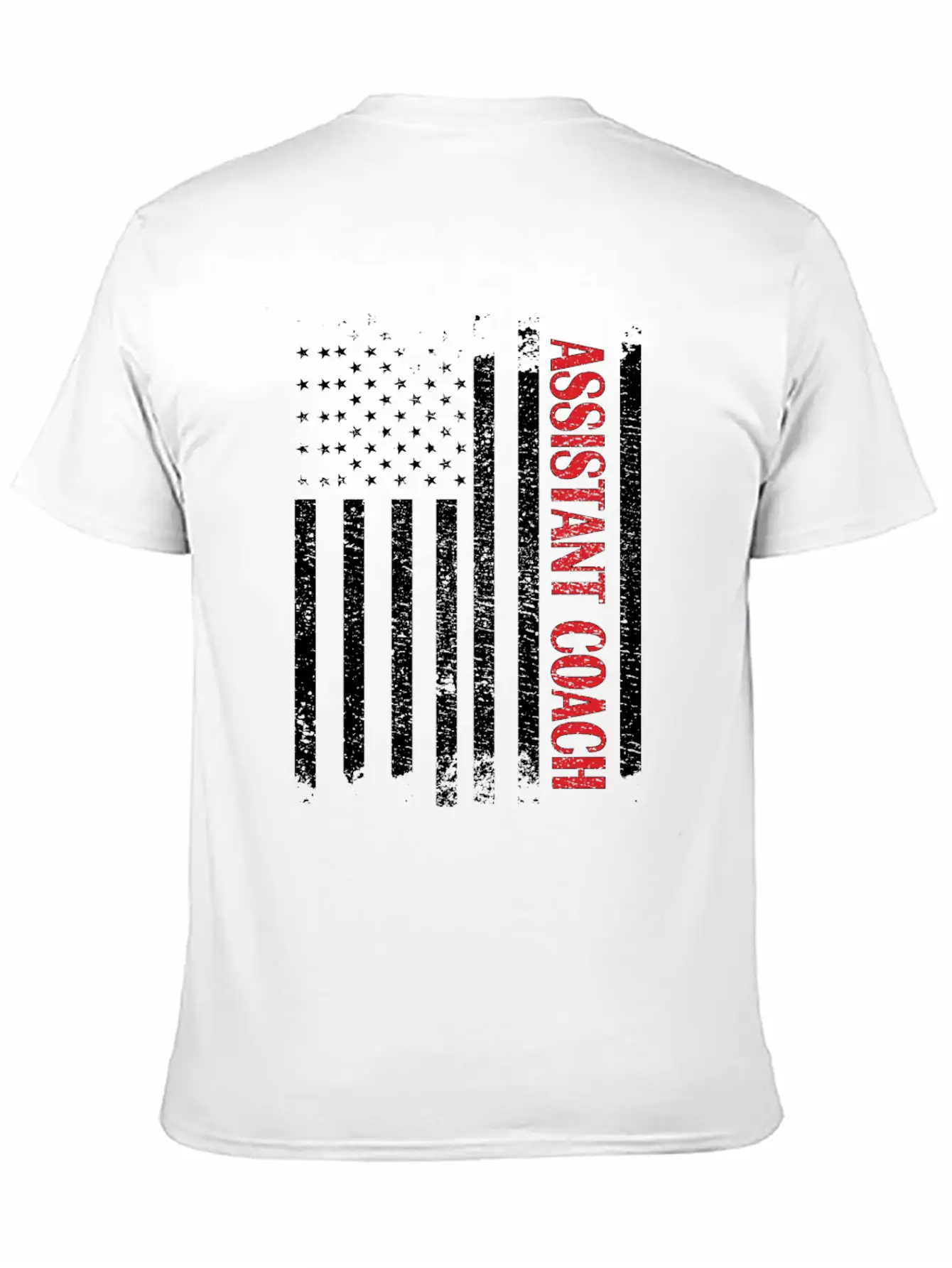 Funny Assistant Coach US Flag Sports Coaching Breathable Graphic T-Shirt – Perfect For Casual Days