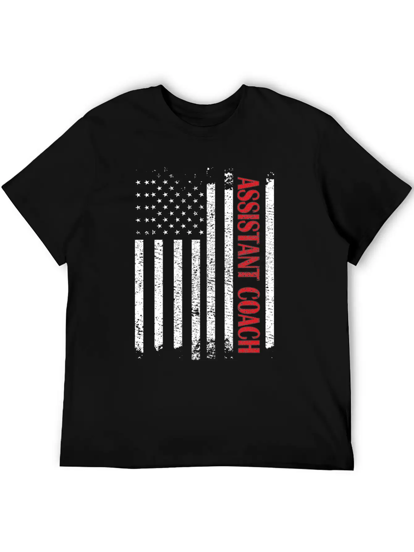 Funny Assistant Coach US Flag Sports Coaching Breathable Graphic T-Shirt – Perfect For Casual Days