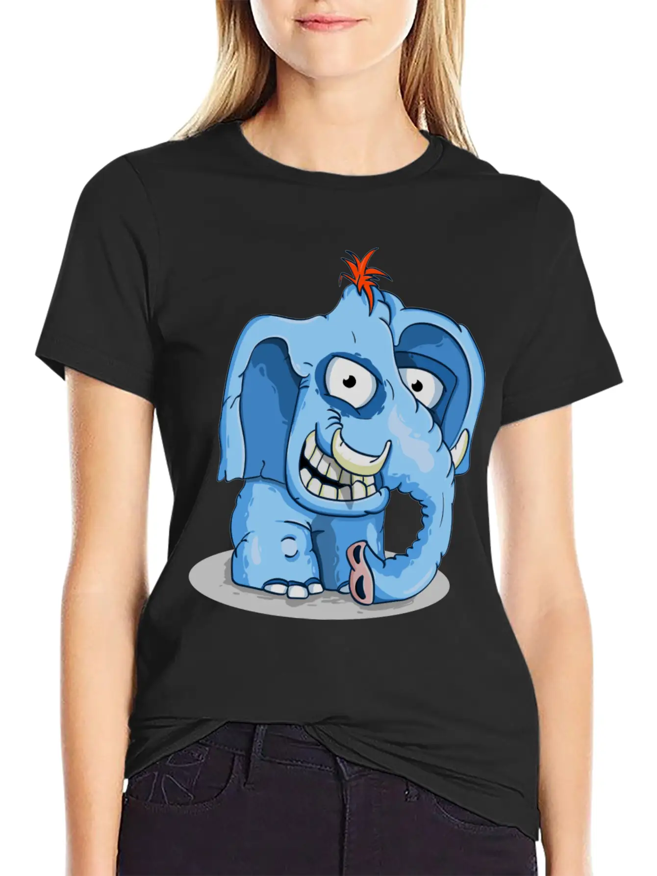 Funny Elephant Simple Everyday Graphic Tee – Lightweight Summer Wear