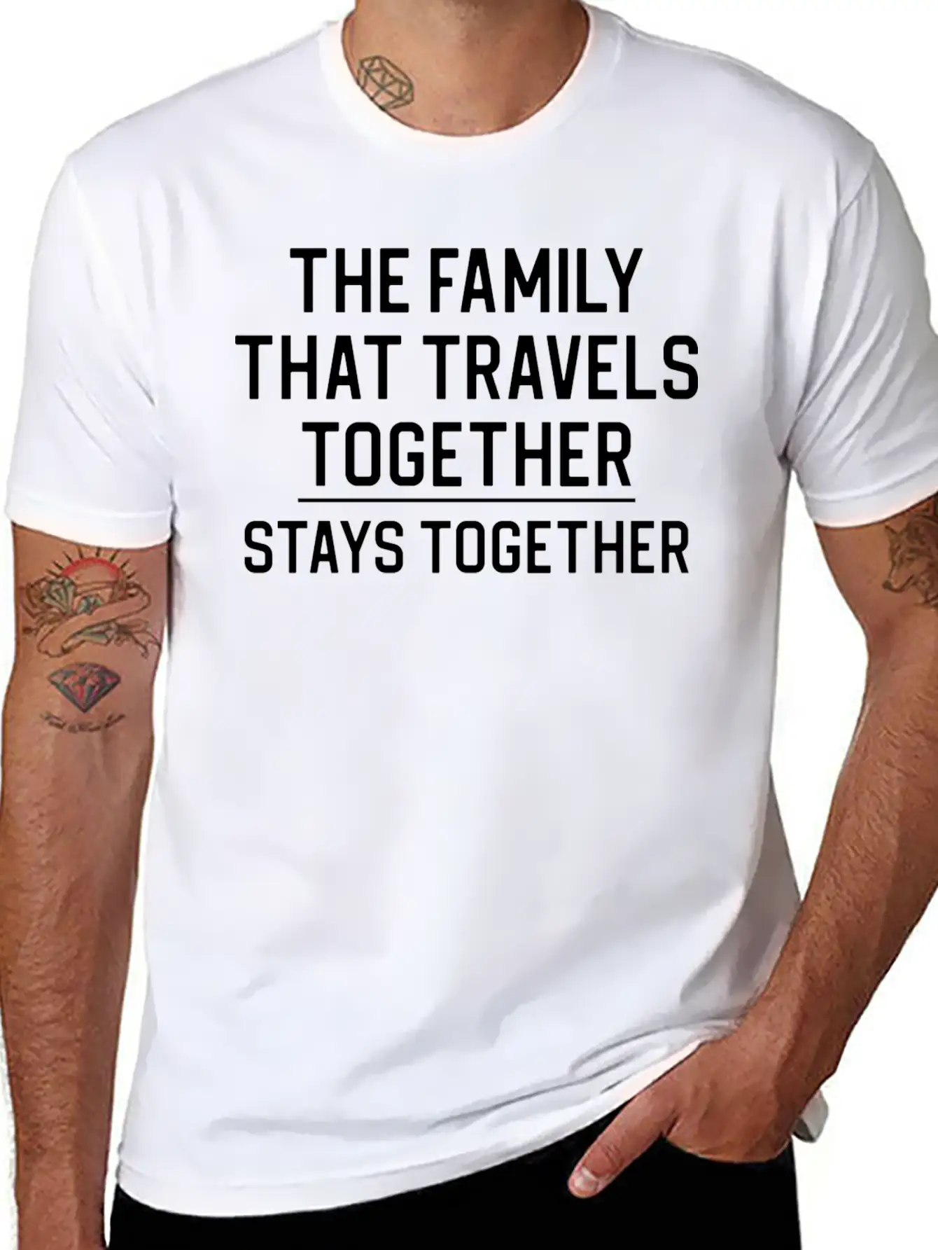 Funny Family Travel Travel The Family That Travels Casual Graphic T-Shirt – Simple And Comfortable Daily Wear