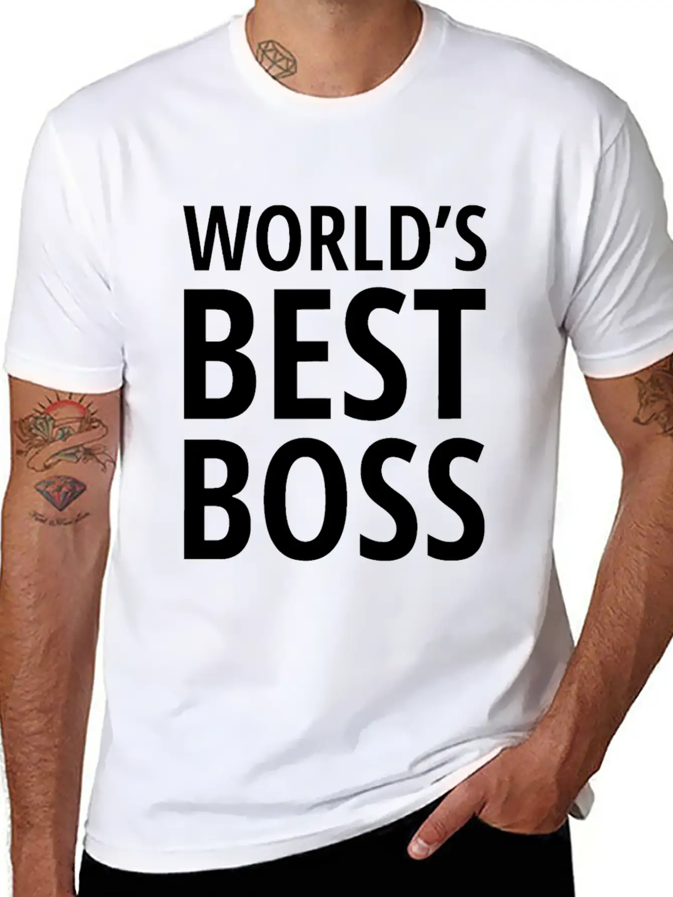 Funny Gift World's Best Leaderworlds Best Leader Stylish Everyday T-Shirt – Unisex Basic Cotton Tee