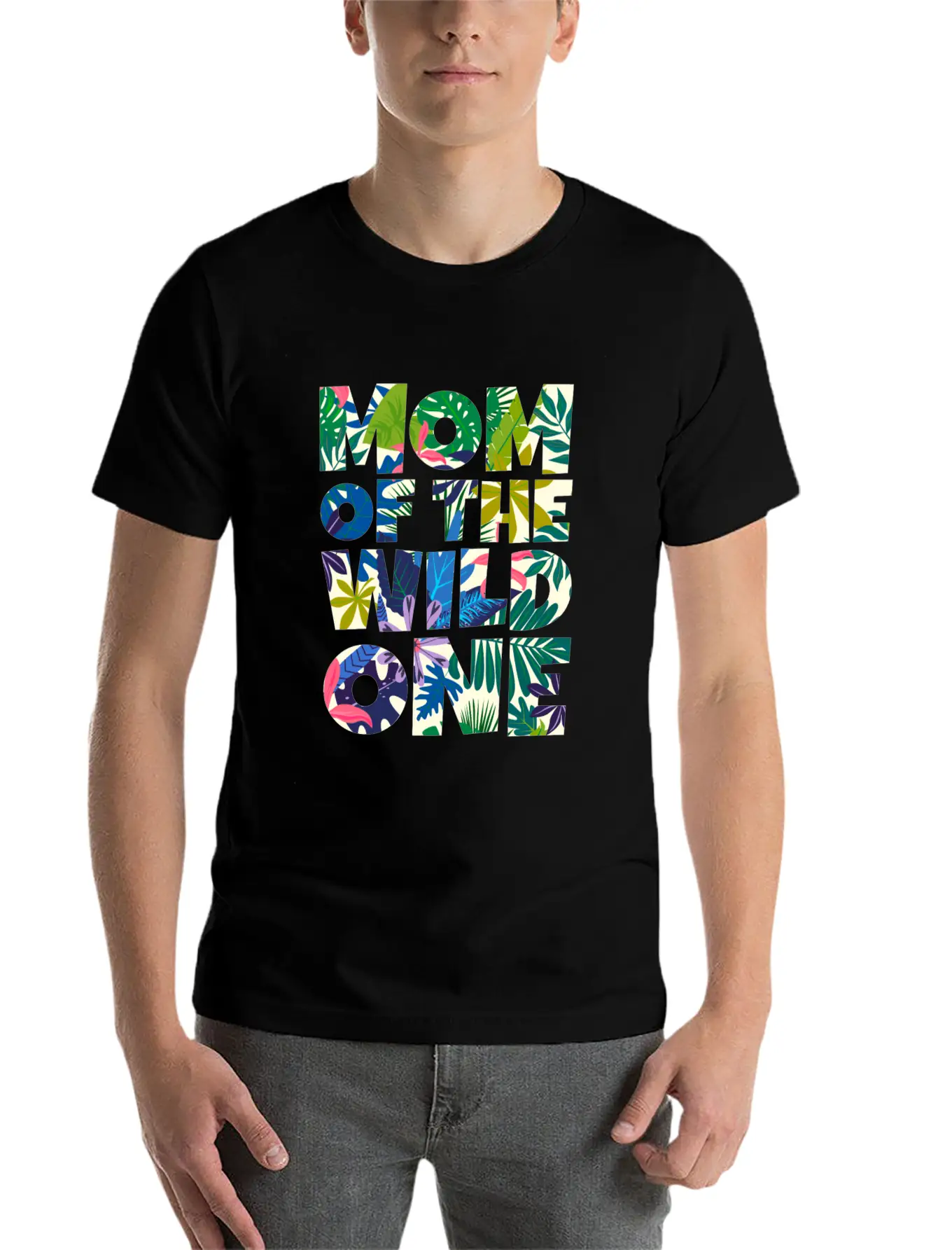 Funny Matching Family Jungle Mom Of The Wild One Basic Graphic T-Shirt – Daily Comfort In Soft Cotton