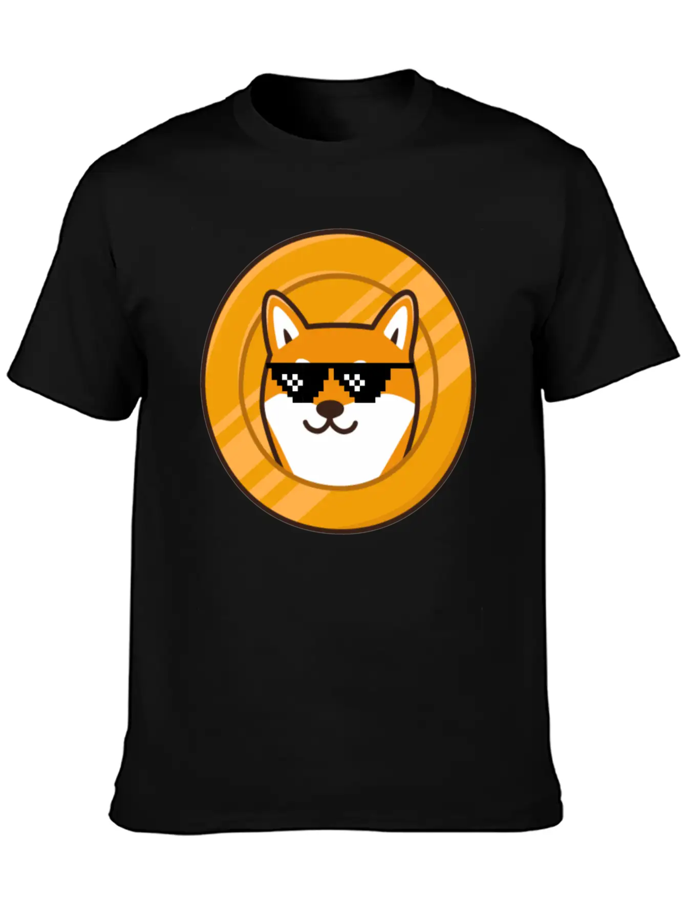 Funny Meme Sungasses, Shiba Inu Token Coin, Shib C Stylish Everyday T-Shirt – Unisex Basic Cotton Tee