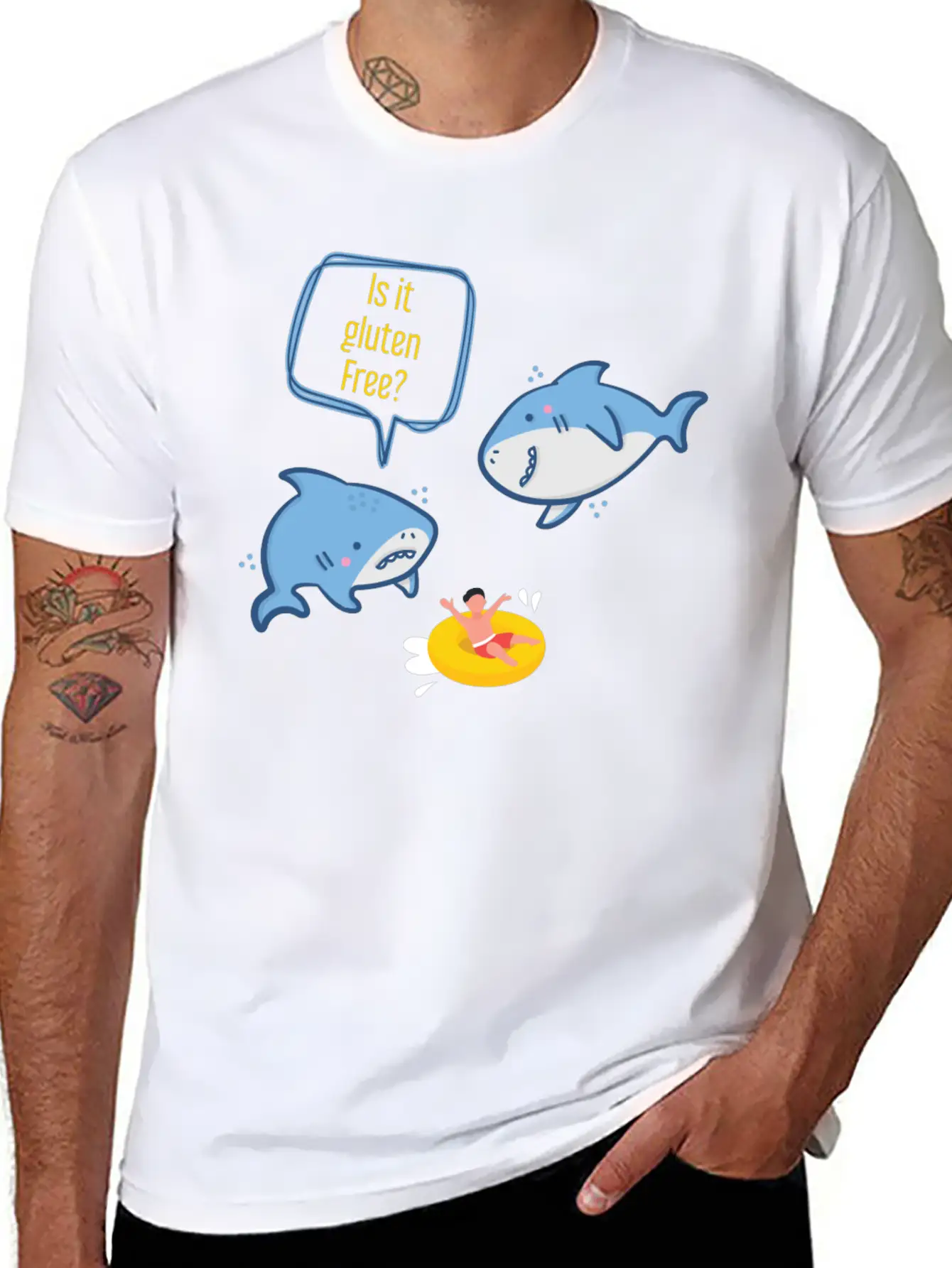 Funny Shark Gift Animal Gluten Free Basic Graphic T-Shirt – Daily Comfort In Soft Cotton