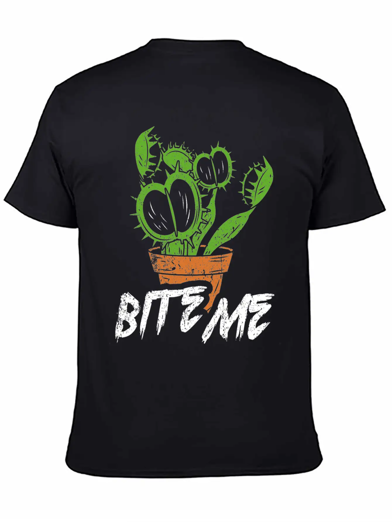 Funny Succulent Design Quote Bite Me Carnivorous Simple Everyday Graphic Tee – Lightweight Summer Wear