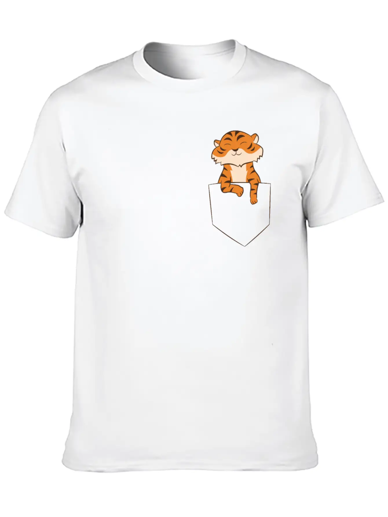 Funny Tiger In A Pocket Cute Tiger Basic Graphic T-Shirt – Daily Comfort In Soft Cotton