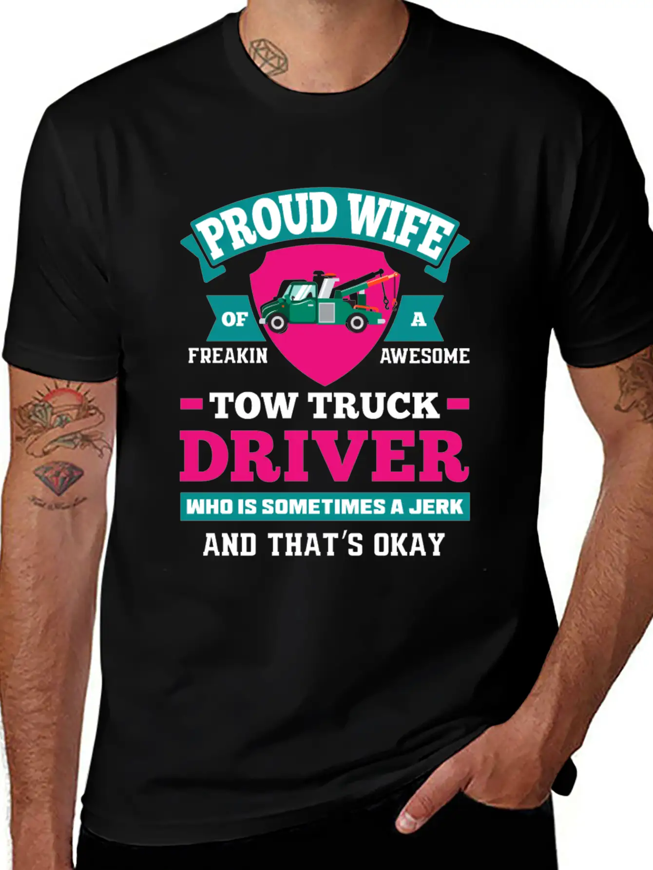 Funny Tow Truck Driver Wife Tow Wife Life Gifts Basic Graphic T-Shirt – Daily Comfort In Soft Cotton