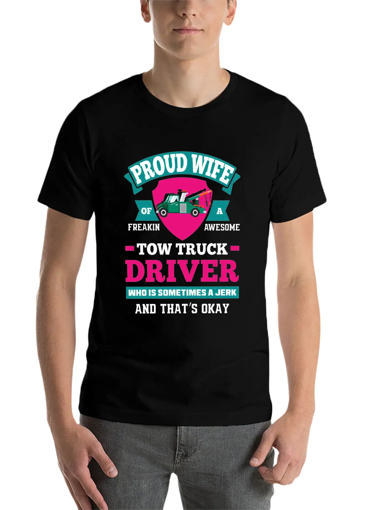 Funny Tow Truck Driver Wife Tow Wife Life Gifts Basic Graphic T-Shirt – Daily Comfort In Soft Cotton