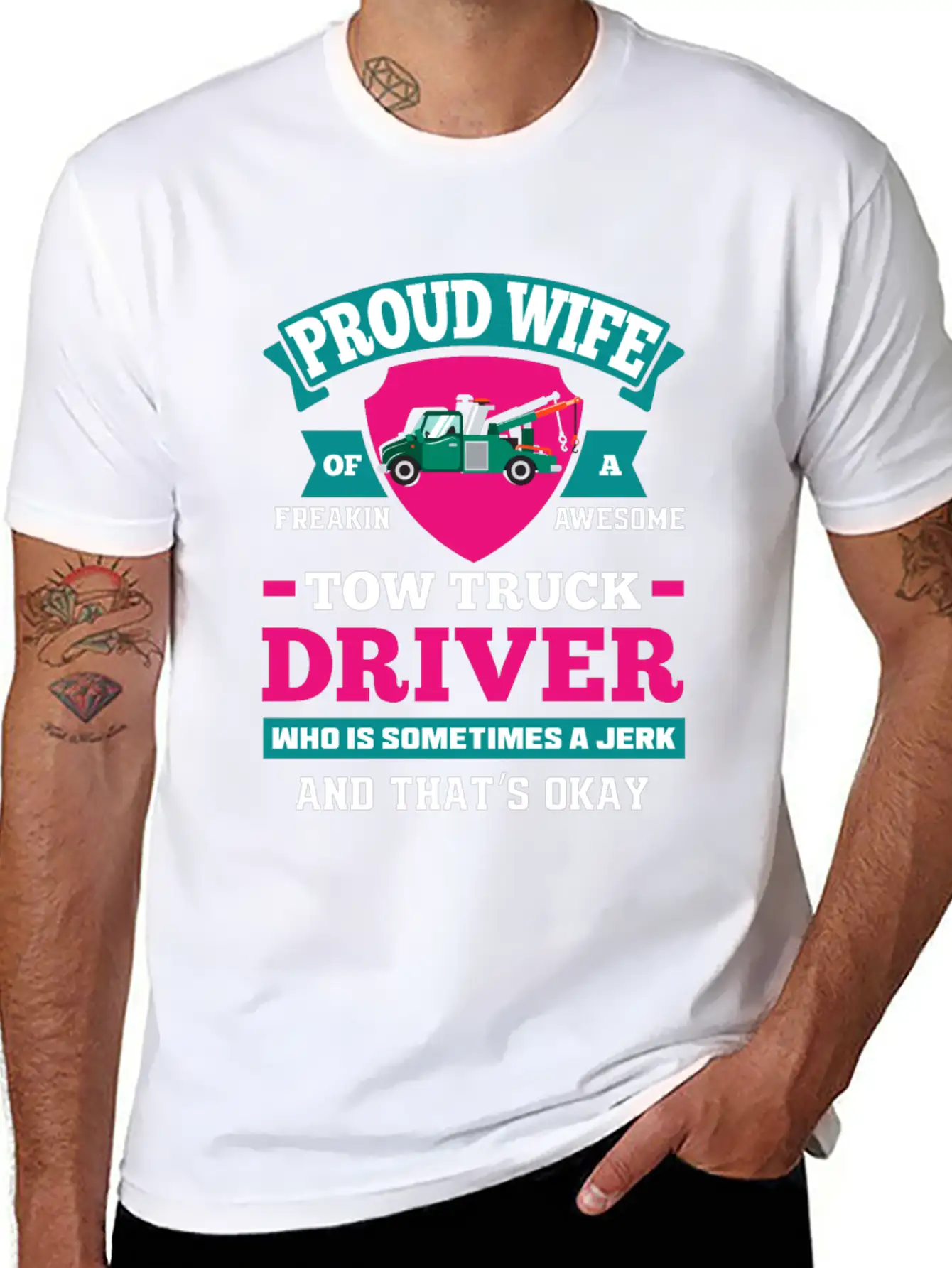 Funny Tow Truck Driver Wife Tow Wife Life Gifts Basic Graphic T-Shirt – Daily Comfort In Soft Cotton
