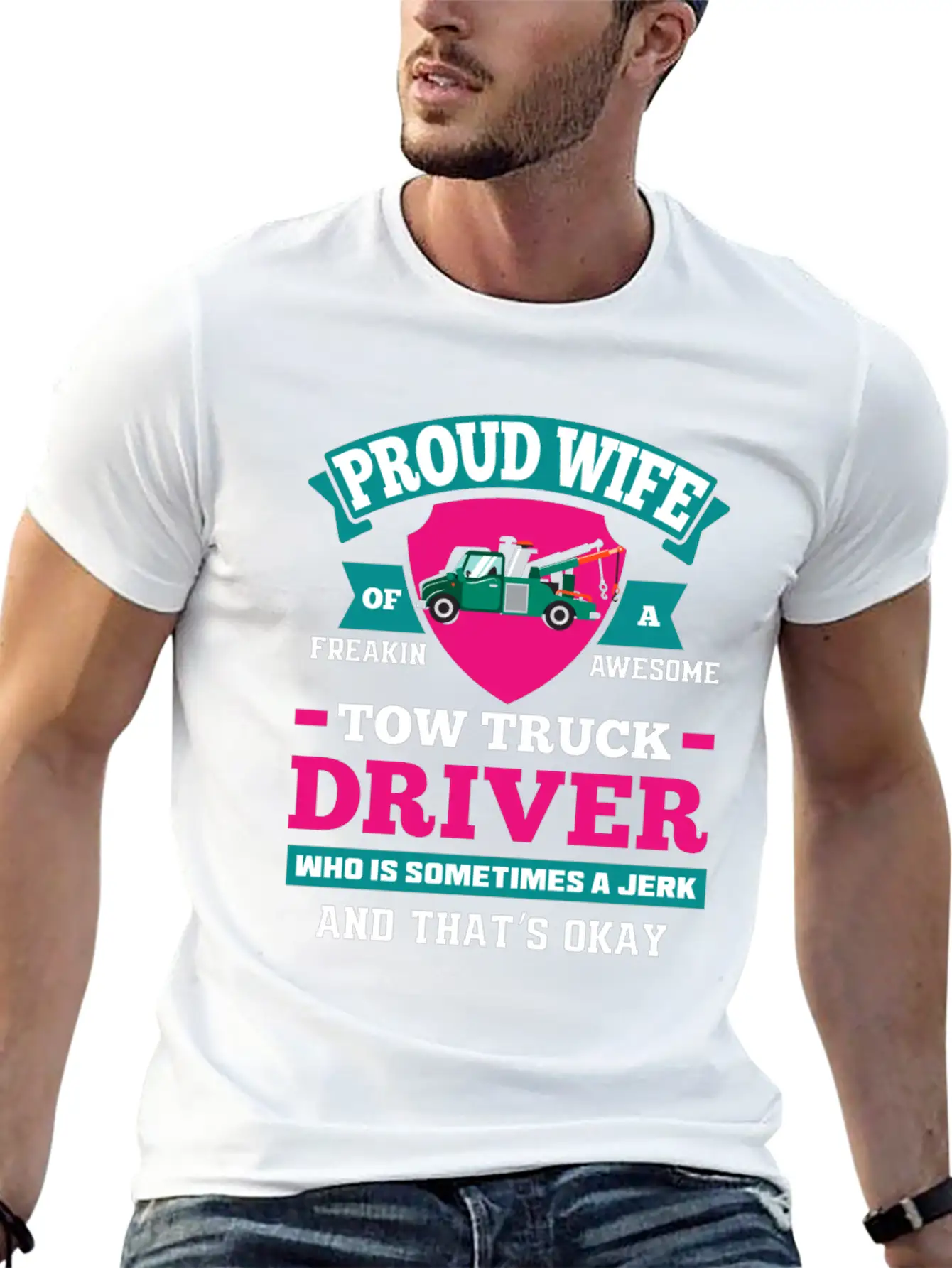 Funny Tow Truck Driver Wife Tow Wife Life Gifts Basic Graphic T-Shirt – Daily Comfort In Soft Cotton