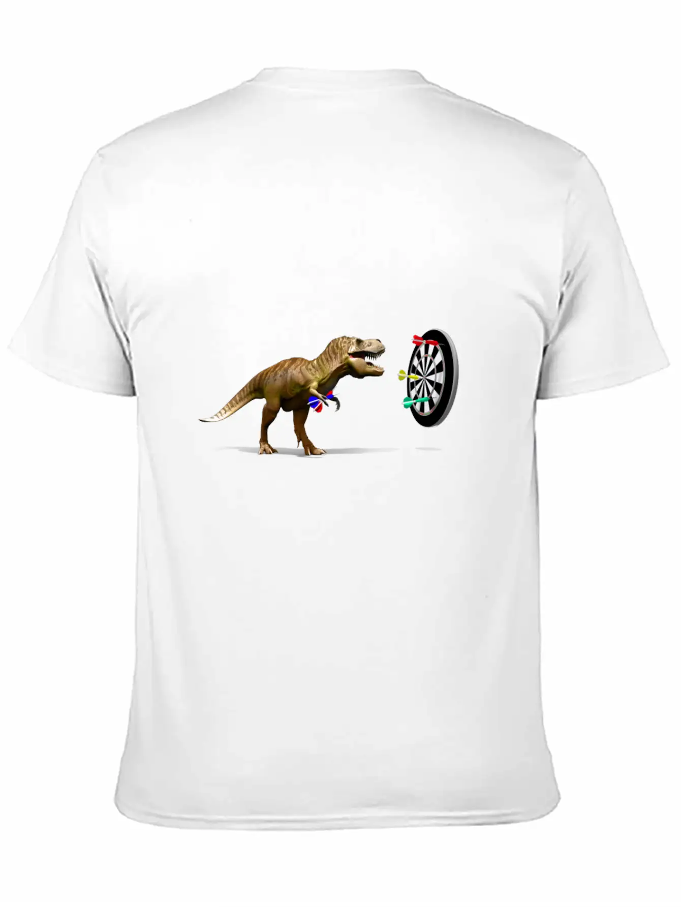 Funny Trex Playing Darts Basic Graphic T-Shirt – Daily Comfort In Soft Cotton