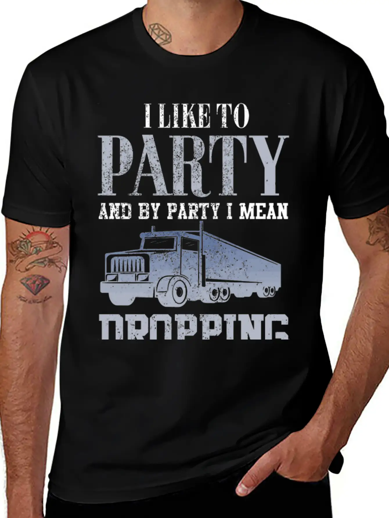 Funny Truck Driver Shirt Joke Dropping Loads Truck Stylish Everyday T-Shirt – Unisex Basic Cotton Tee