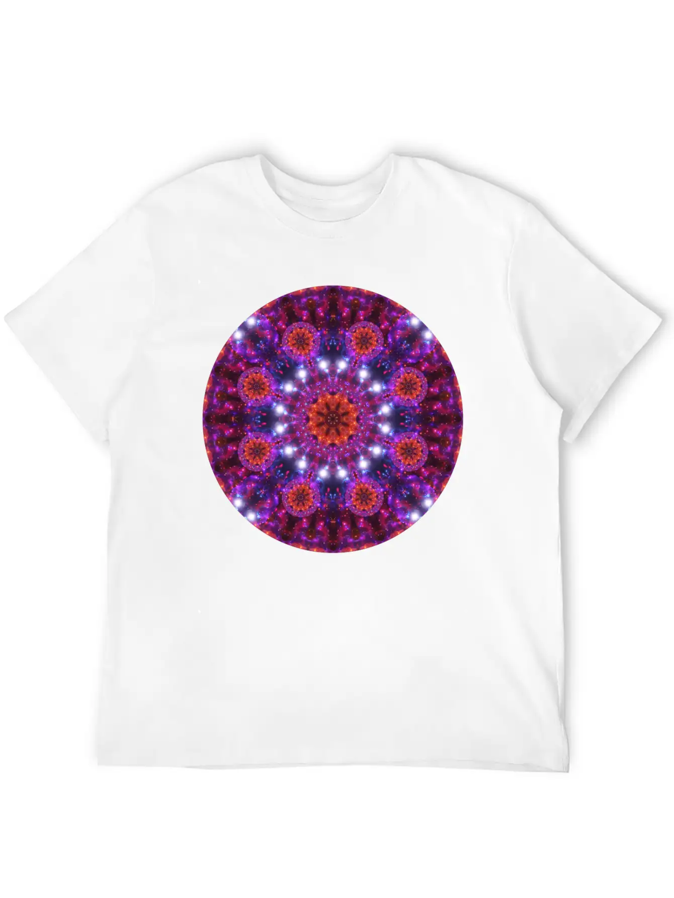 Galactic Halo Mandala Basic Graphic T-Shirt – Daily Comfort In Soft Cotton
