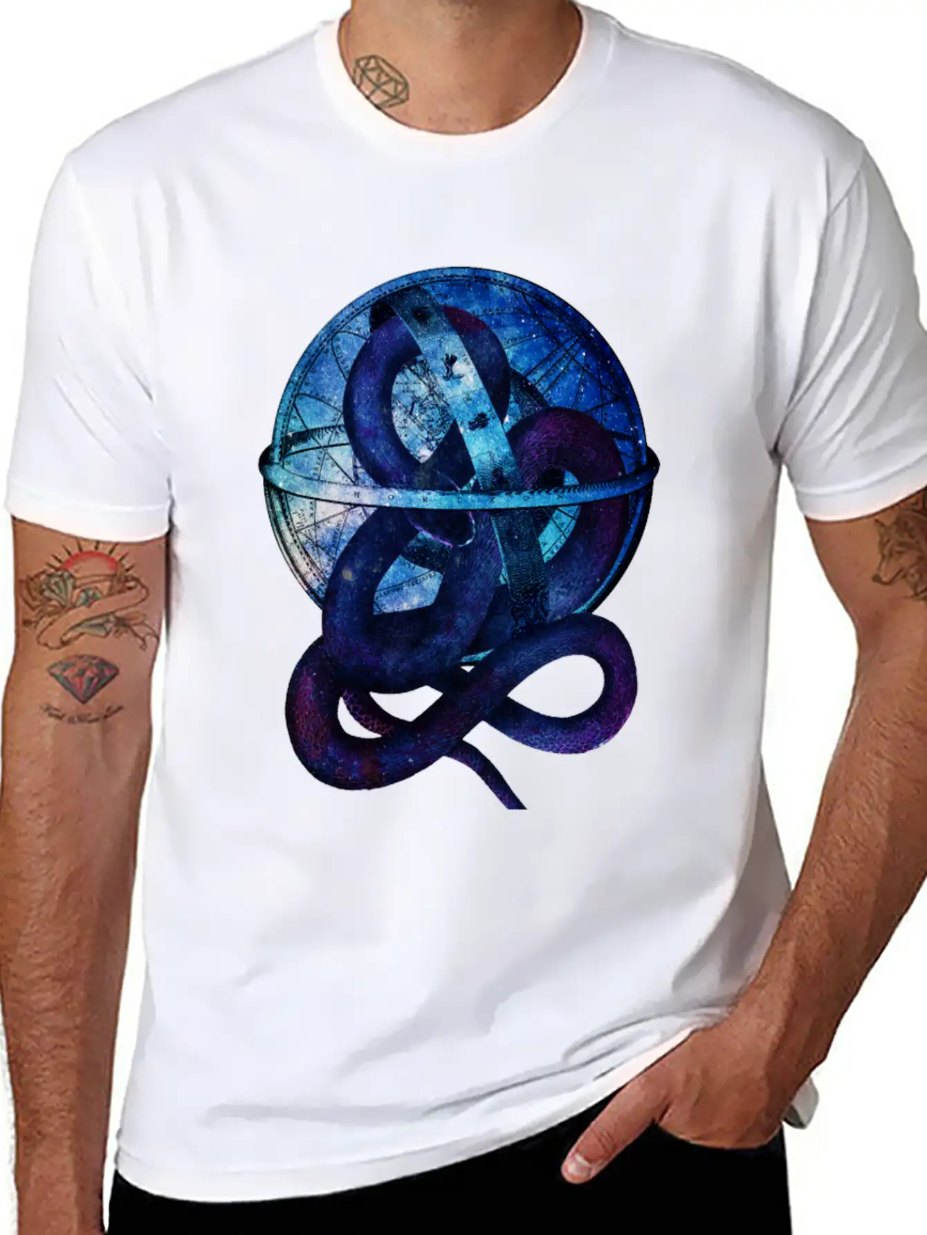 Galaxy World Snake Essential Cotton Tee For Daily Outfits – Unisex Style