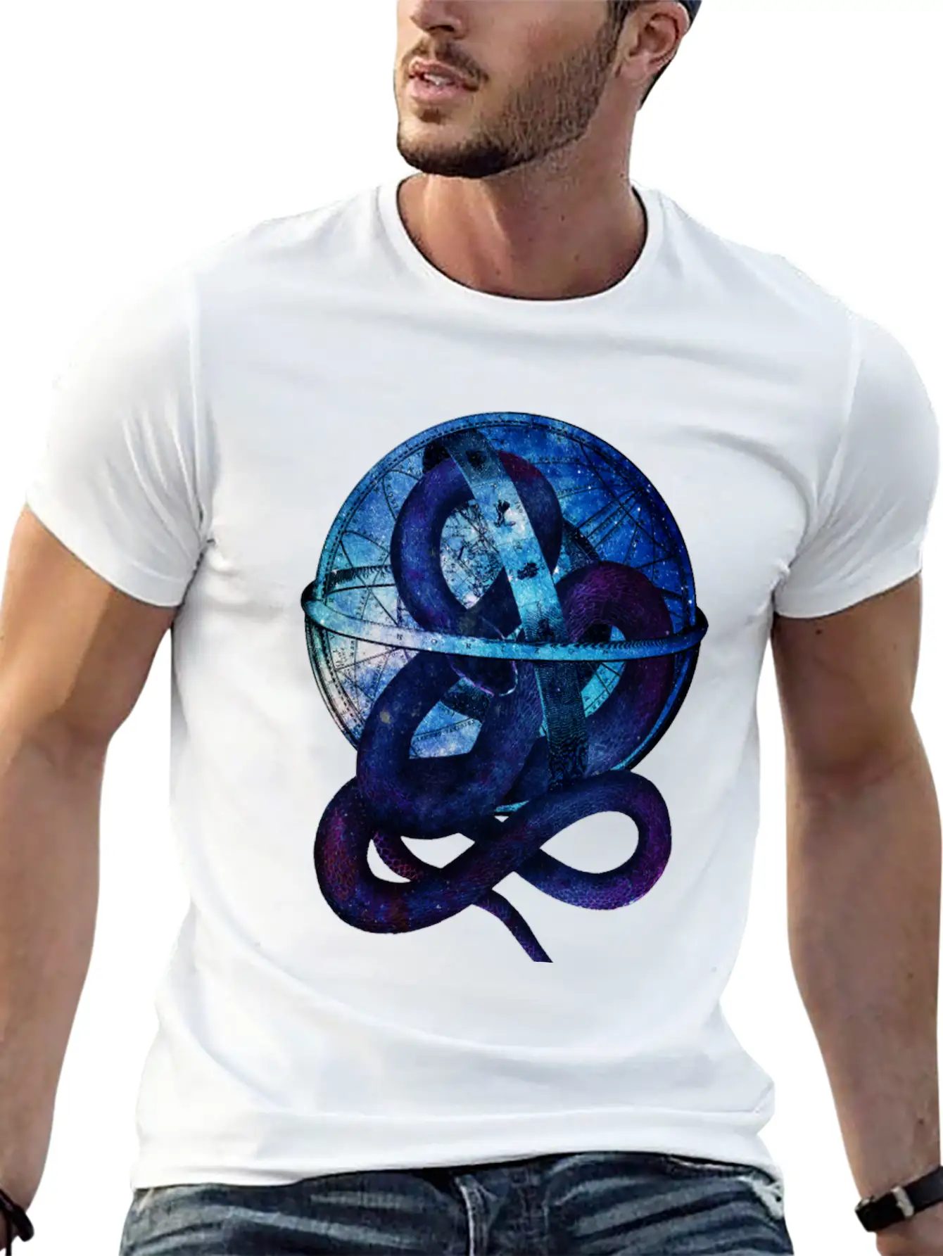 Galaxy World Snake Essential Cotton Tee For Daily Outfits – Unisex Style