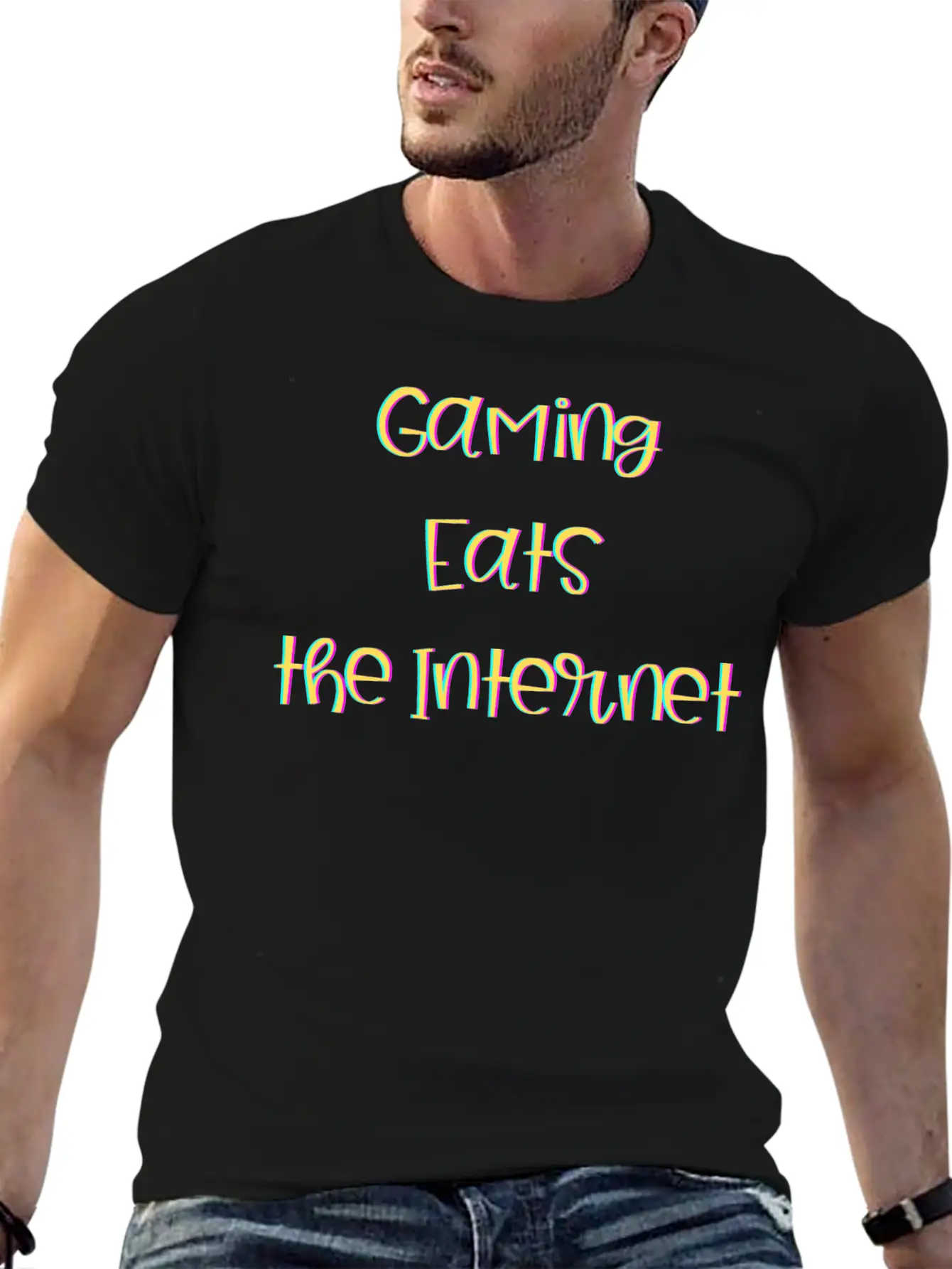 Gaming EATS The Internet (NFTs) Stylish Everyday T-Shirt – Unisex Basic Cotton Tee