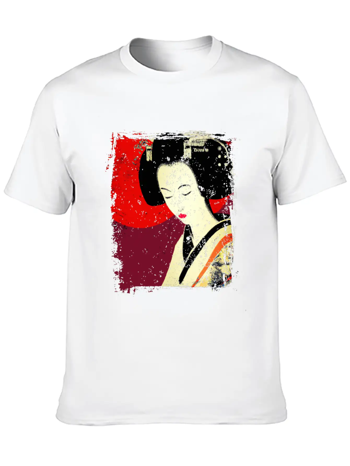 Geisha, Traditional Digital Art, Japan Stylish Everyday T-Shirt – Unisex Basic Cotton Tee