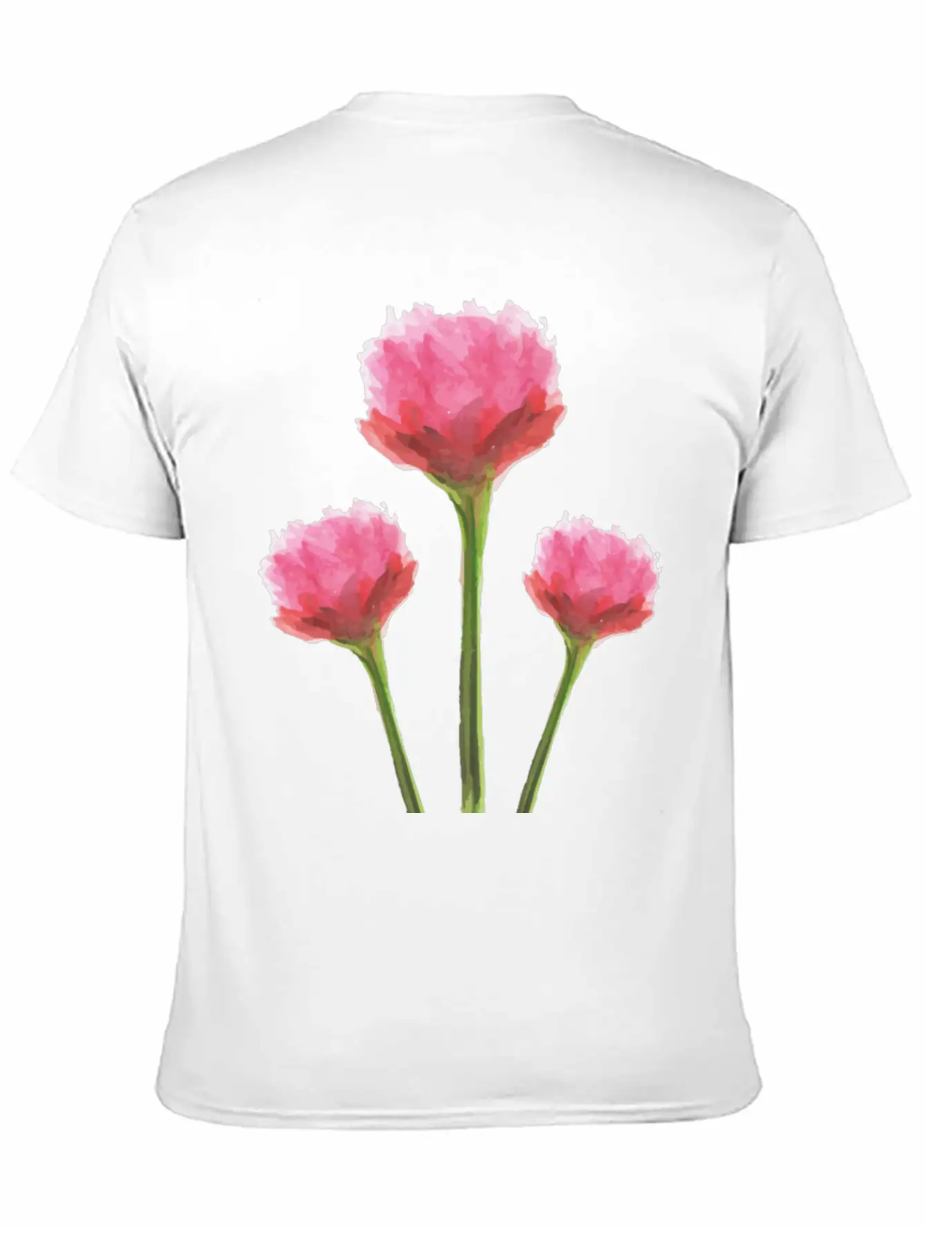 Gentle Pink Watercolor Flowers Essential Cotton Tee For Daily Outfits – Unisex Style