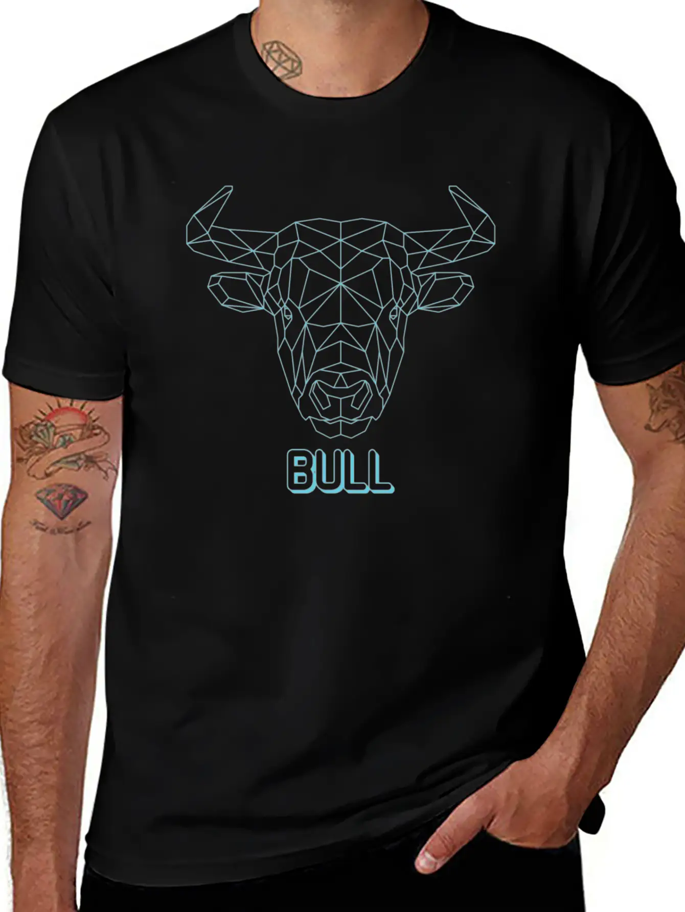 Geometric Bull Stylish Everyday T-Shirt – Unisex Basic Cotton Tee