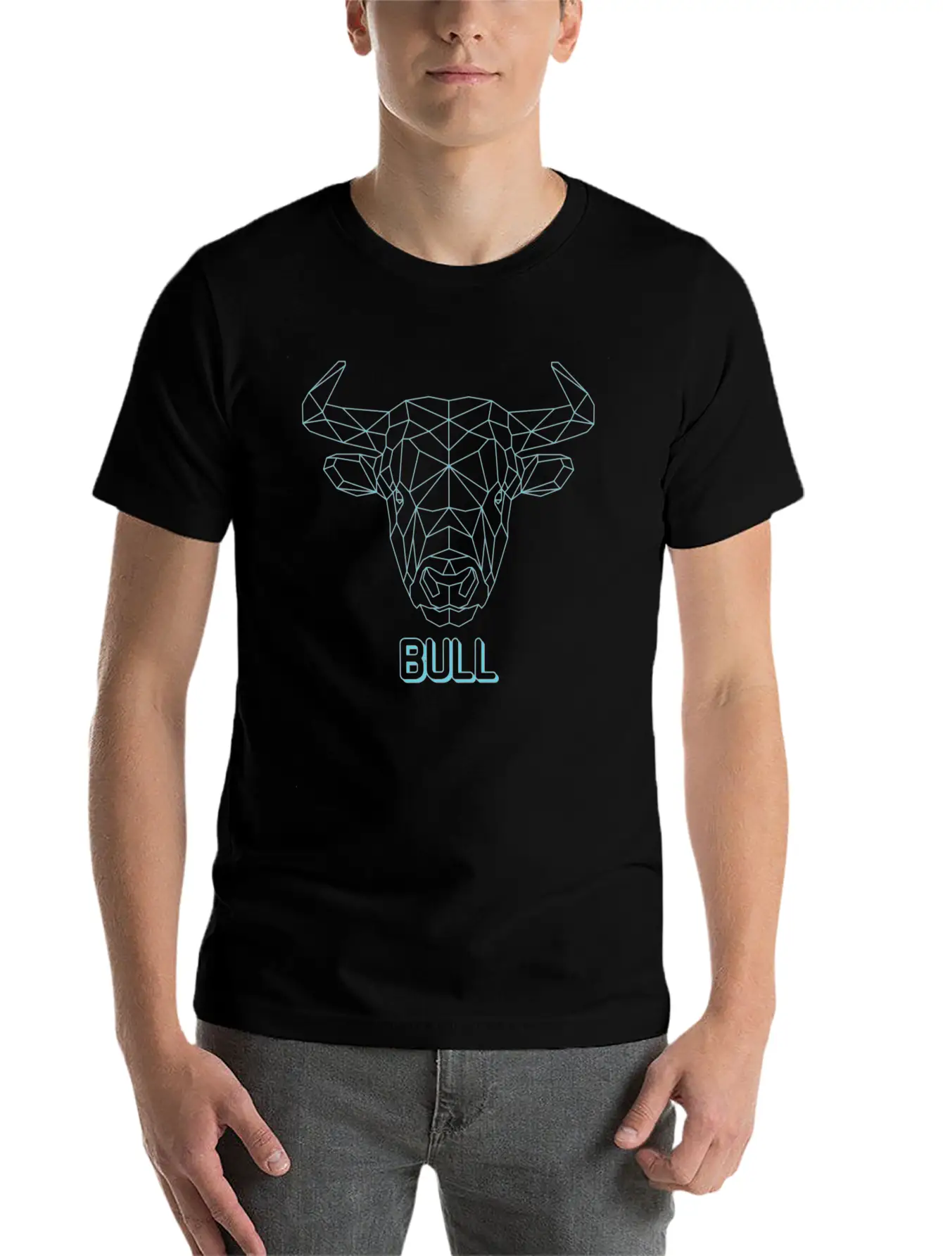 Geometric Bull Stylish Everyday T-Shirt – Unisex Basic Cotton Tee