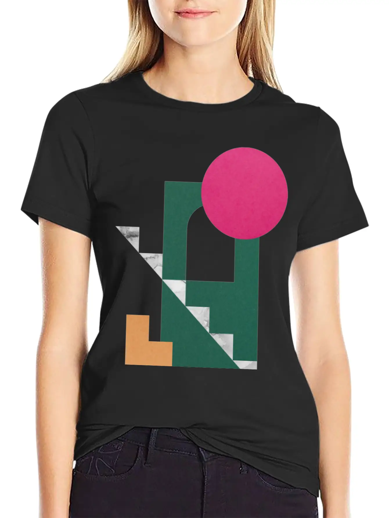Geometric Collage 19 Classic Cotton Tee – Unisex Comfort For Any Season