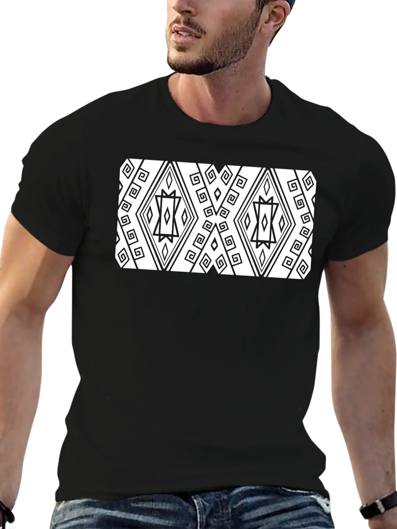 Geometric Decoration Stylish Everyday T-Shirt – Unisex Basic Cotton Tee