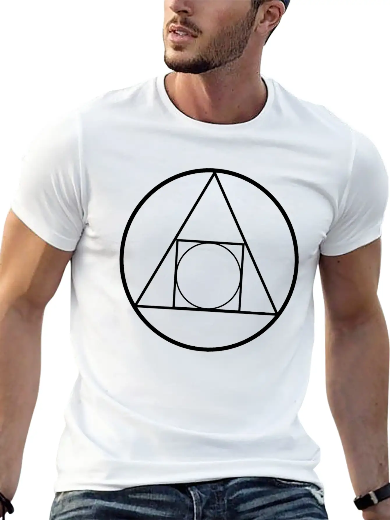 Geometric Figure Present Basic Graphic T-Shirt – Daily Comfort In Soft Cotton