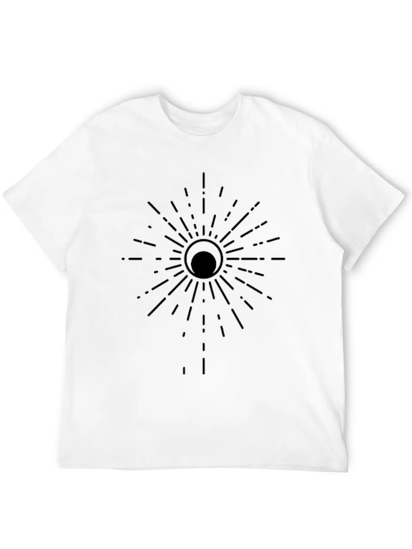 Geometric Lunar Flower Light Basic Graphic T-Shirt – Daily Comfort In Soft Cotton