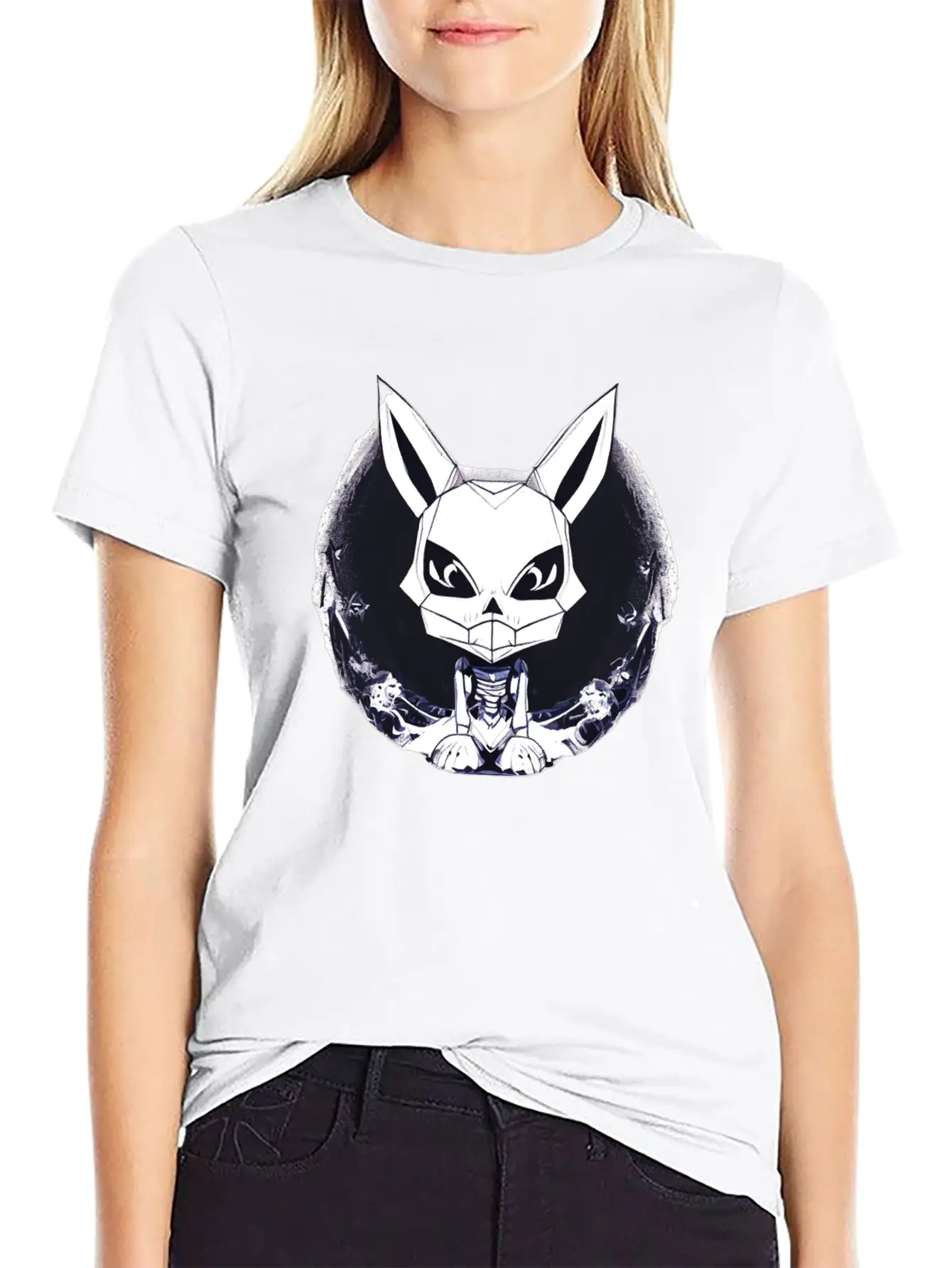 Geometrical Gothic Rabbit Stylish Everyday T-Shirt – Unisex Basic Cotton Tee
