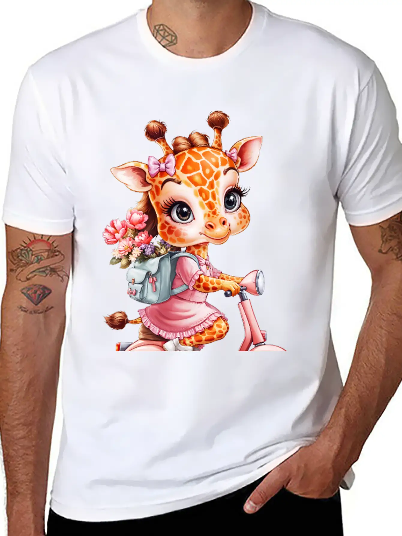Giraffe Casual Graphic T-Shirt – Simple And Comfortable Daily Wear