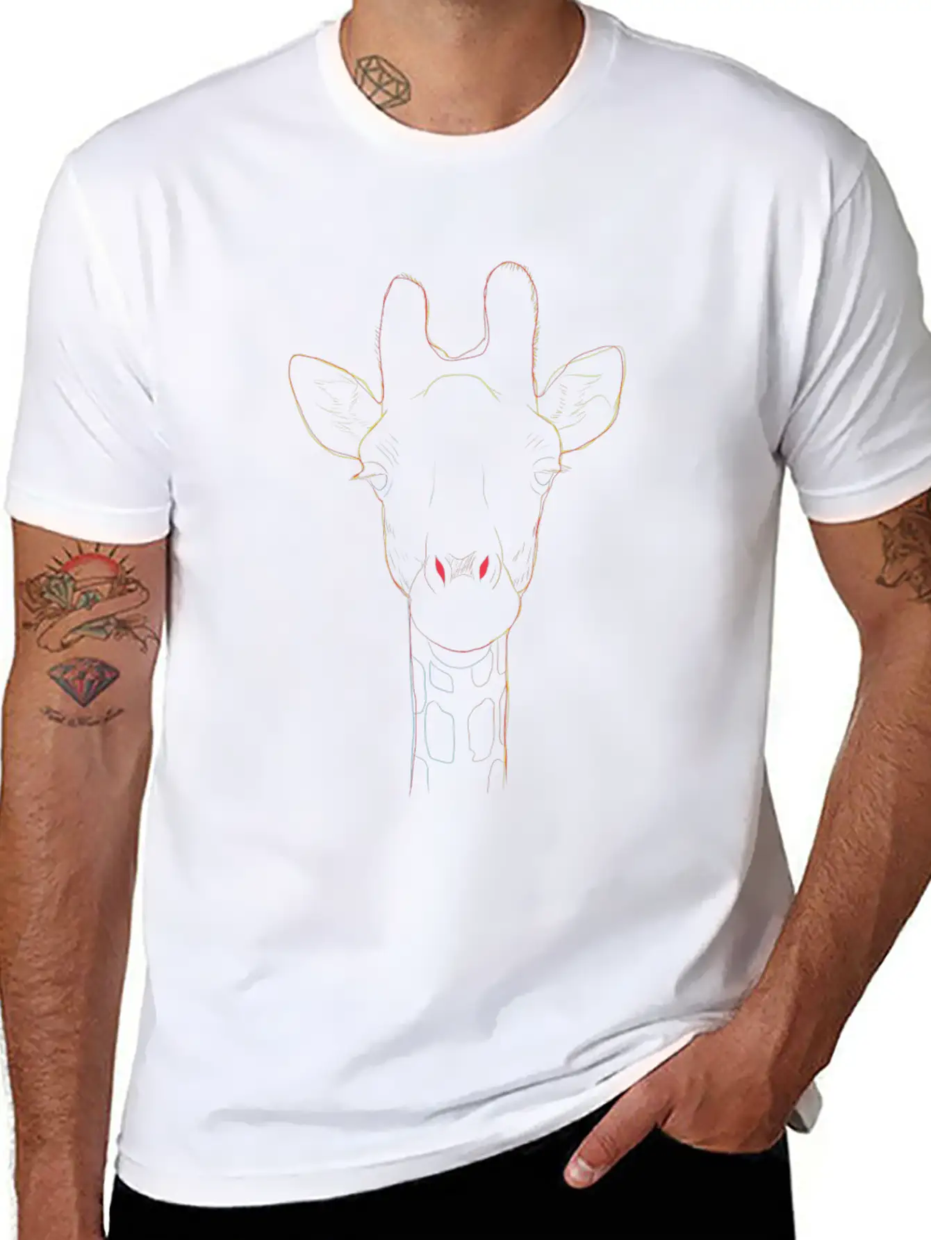 Giraffe Strokes Stylish Everyday T-Shirt – Unisex Basic Cotton Tee
