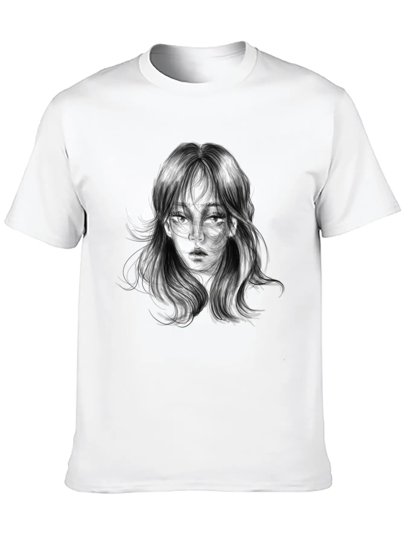 Girl Drawing Stylish Everyday T-Shirt – Unisex Basic Cotton Tee
