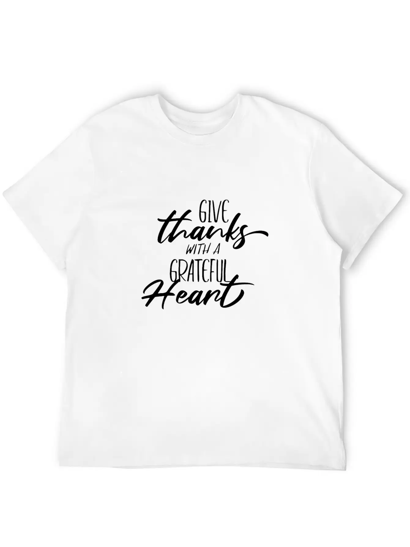 Give Thanks With A Grateful Heart Thanksgiving Basic Graphic T-Shirt – Daily Comfort In Soft Cotton