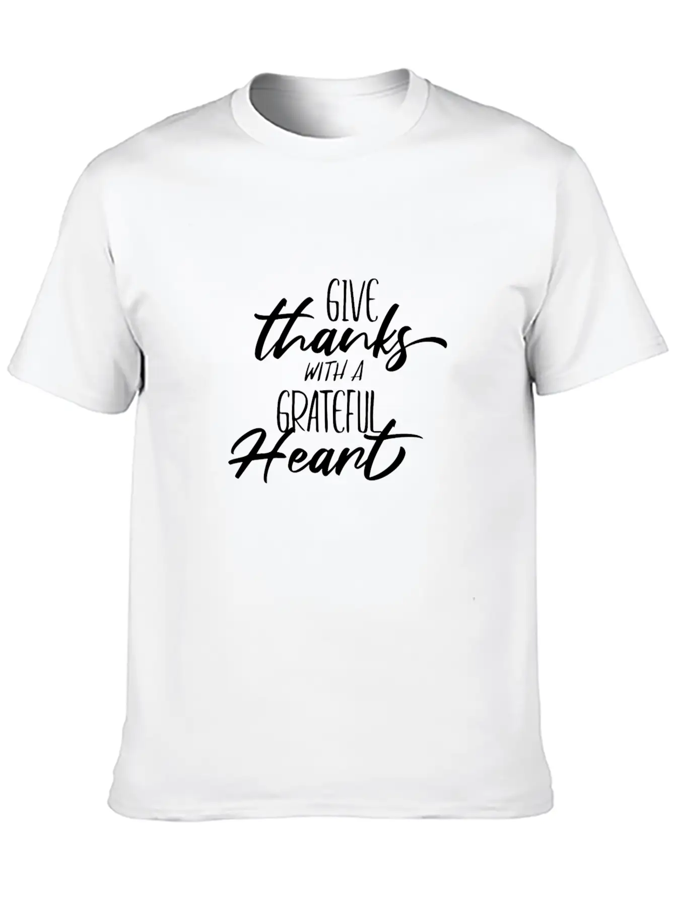 Give Thanks With A Grateful Heart Thanksgiving Basic Graphic T-Shirt – Daily Comfort In Soft Cotton
