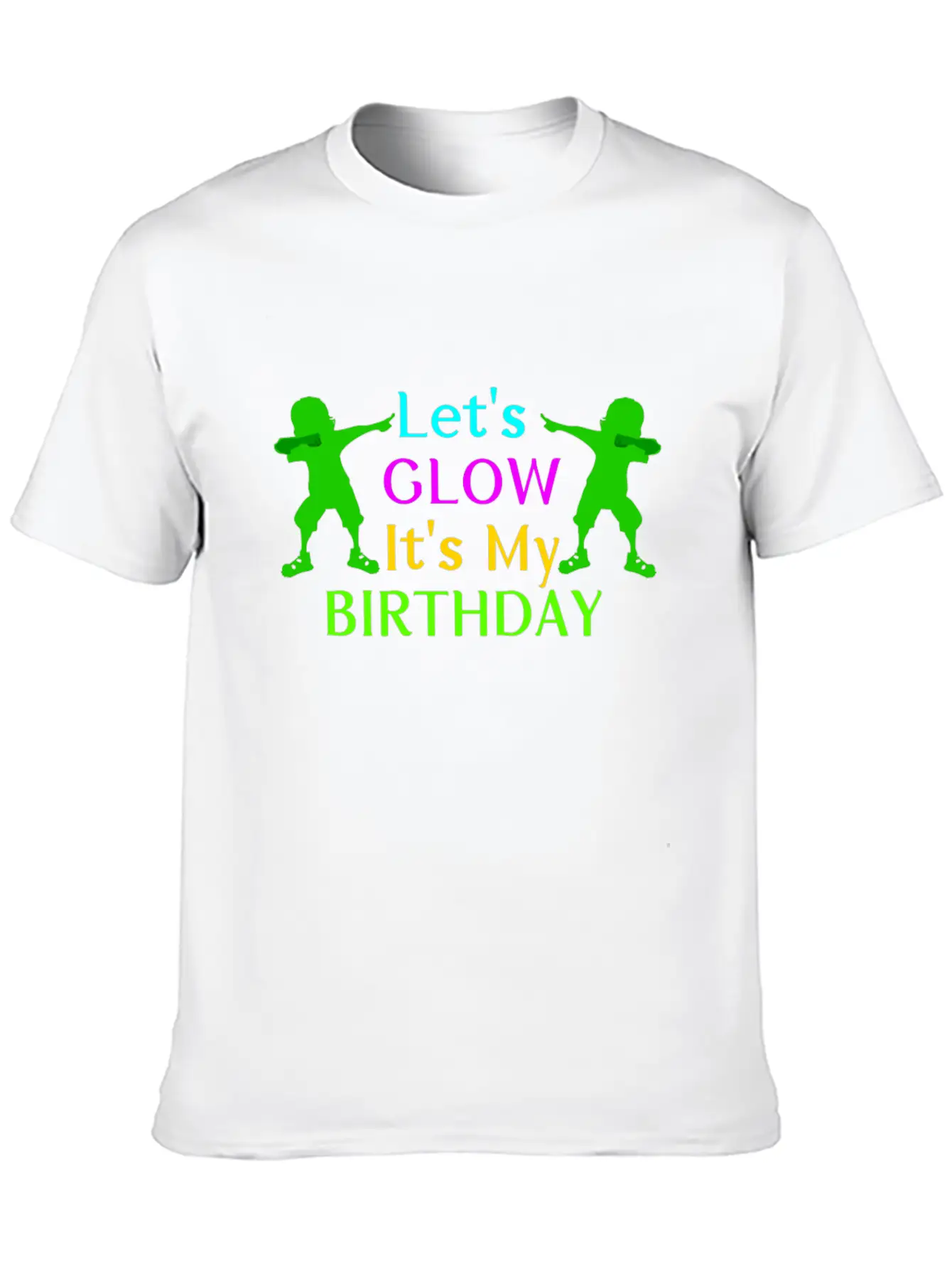 Glow Birthday Party Let's Glow Basic Graphic T-Shirt – Daily Comfort In Soft Cotton