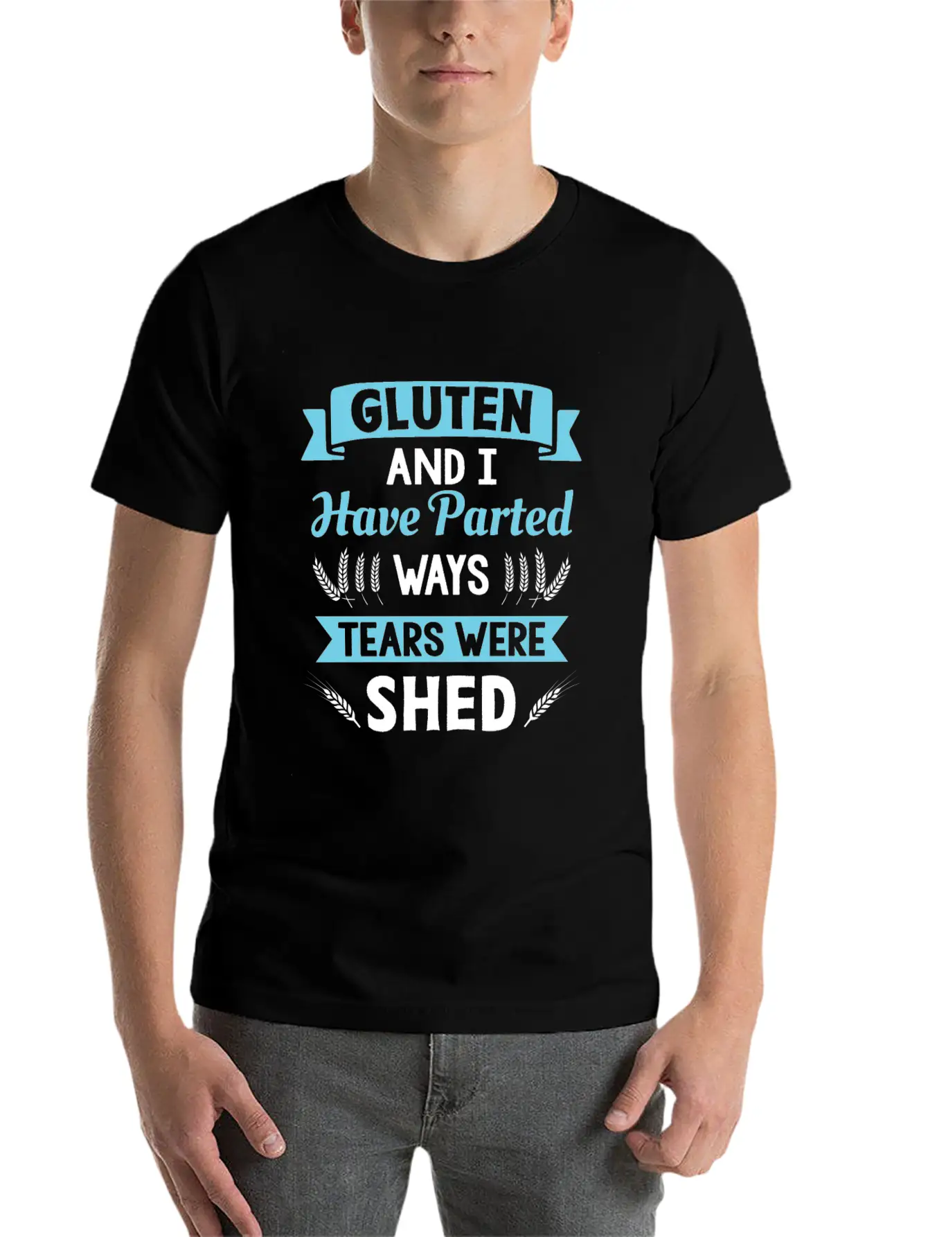 Gluten And I Have Parted Ways - Funny Gluten Free Stylish Everyday T-Shirt – Unisex Basic Cotton Tee