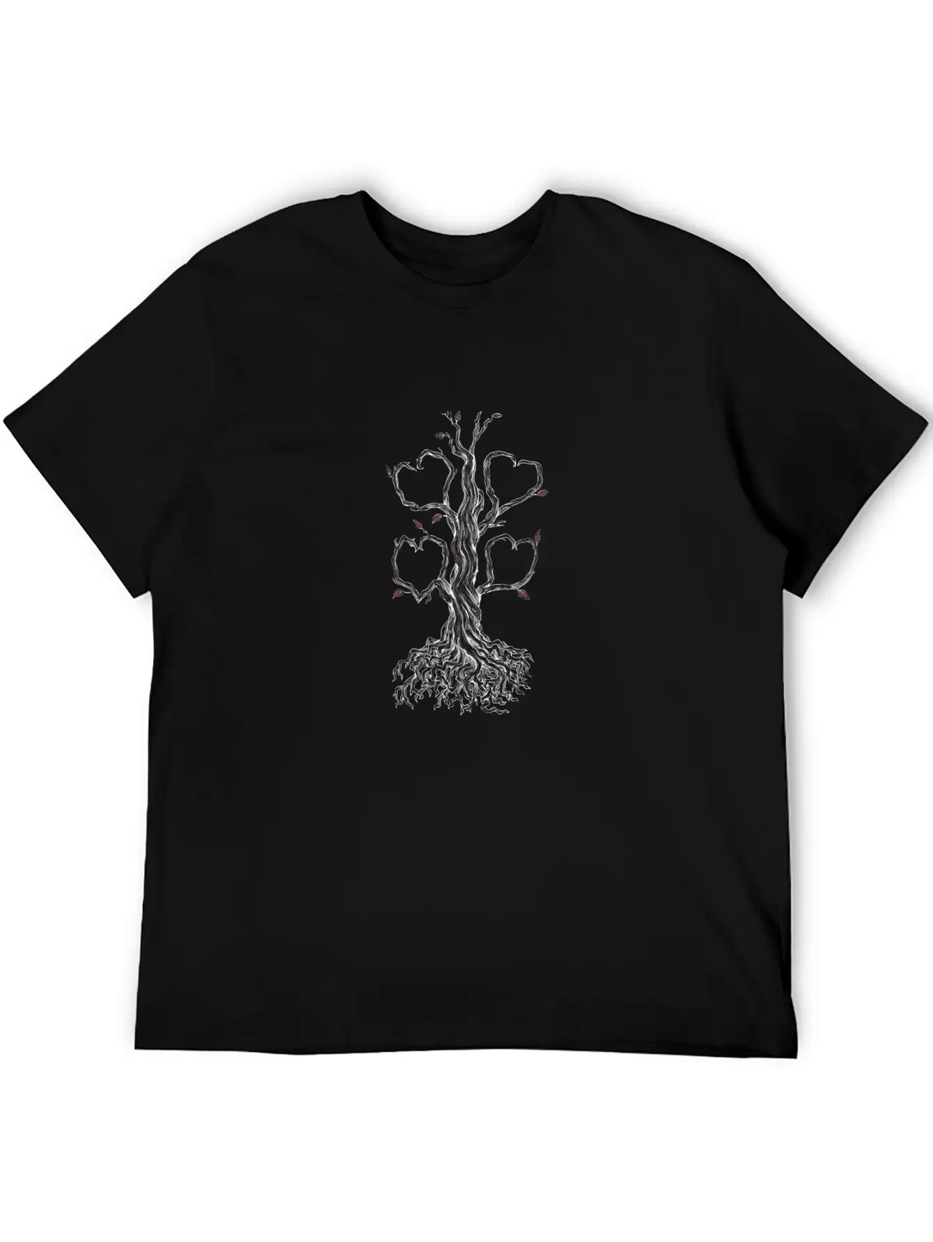 Gnarly Oak Tree Heart Tattoo Basic Graphic T-Shirt – Daily Comfort In Soft Cotton
