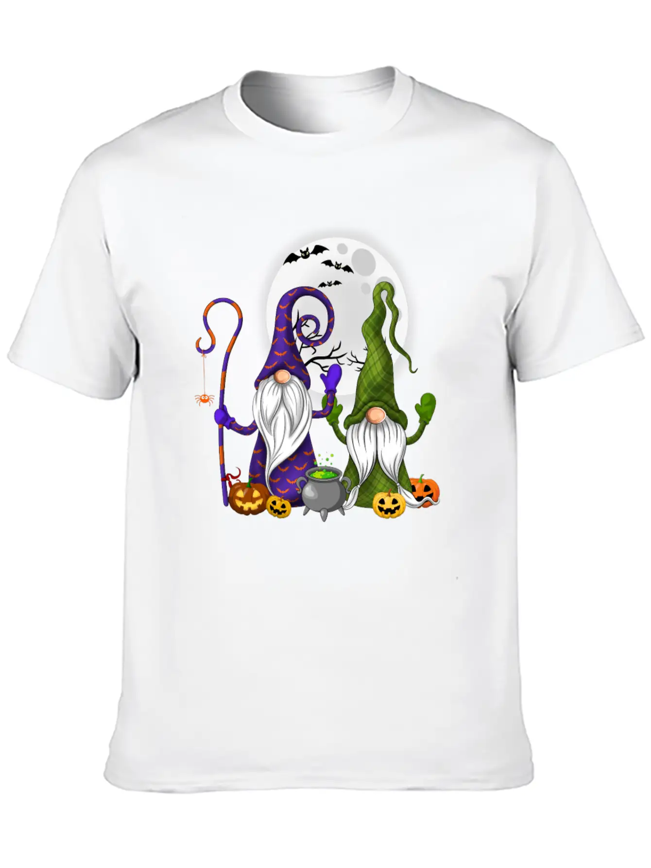 Gnome Witch Halloween Pumpkin Autumn Fall Holiday Stylish Everyday T-Shirt – Unisex Basic Cotton Tee