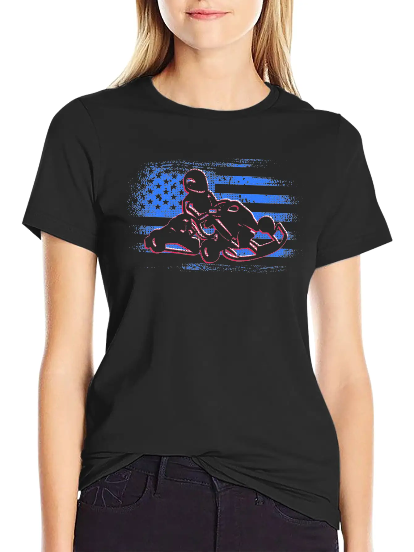 Go-Kart American Go Karts Motorsports Kart Racing Casual Graphic T-Shirt – Simple And Comfortable Daily Wear