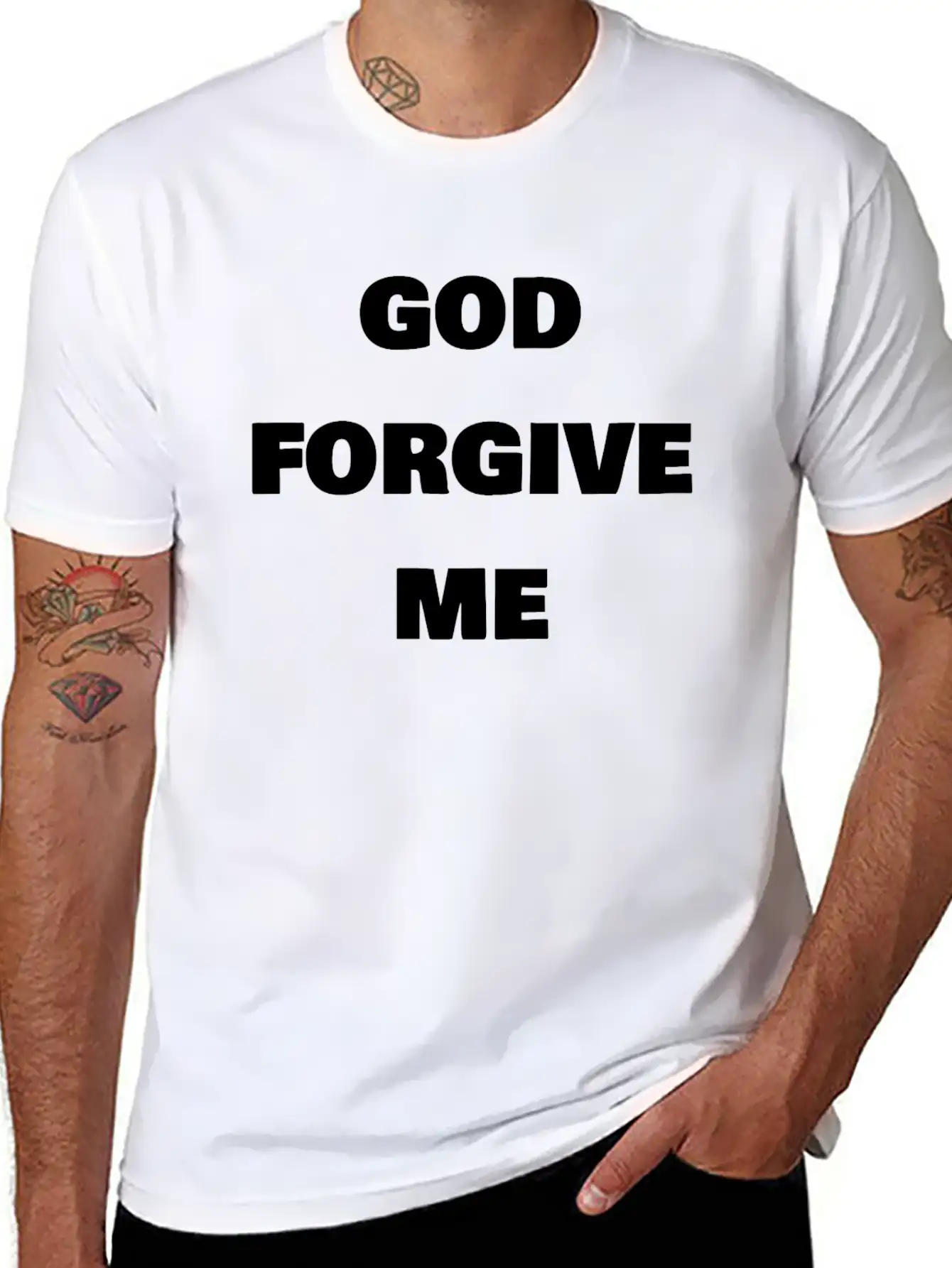 God Forgive Me Simple Everyday Graphic Tee – Lightweight Summer Wear